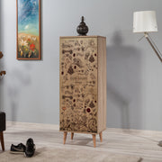 Sapateira moderna, carvalho Sonoma, 50 x 135 x 38 cm | Revestimento 100% melamina, pernas de madeira de carpa, revestimento UV | Solução de armazenamento elegante e montável na parede