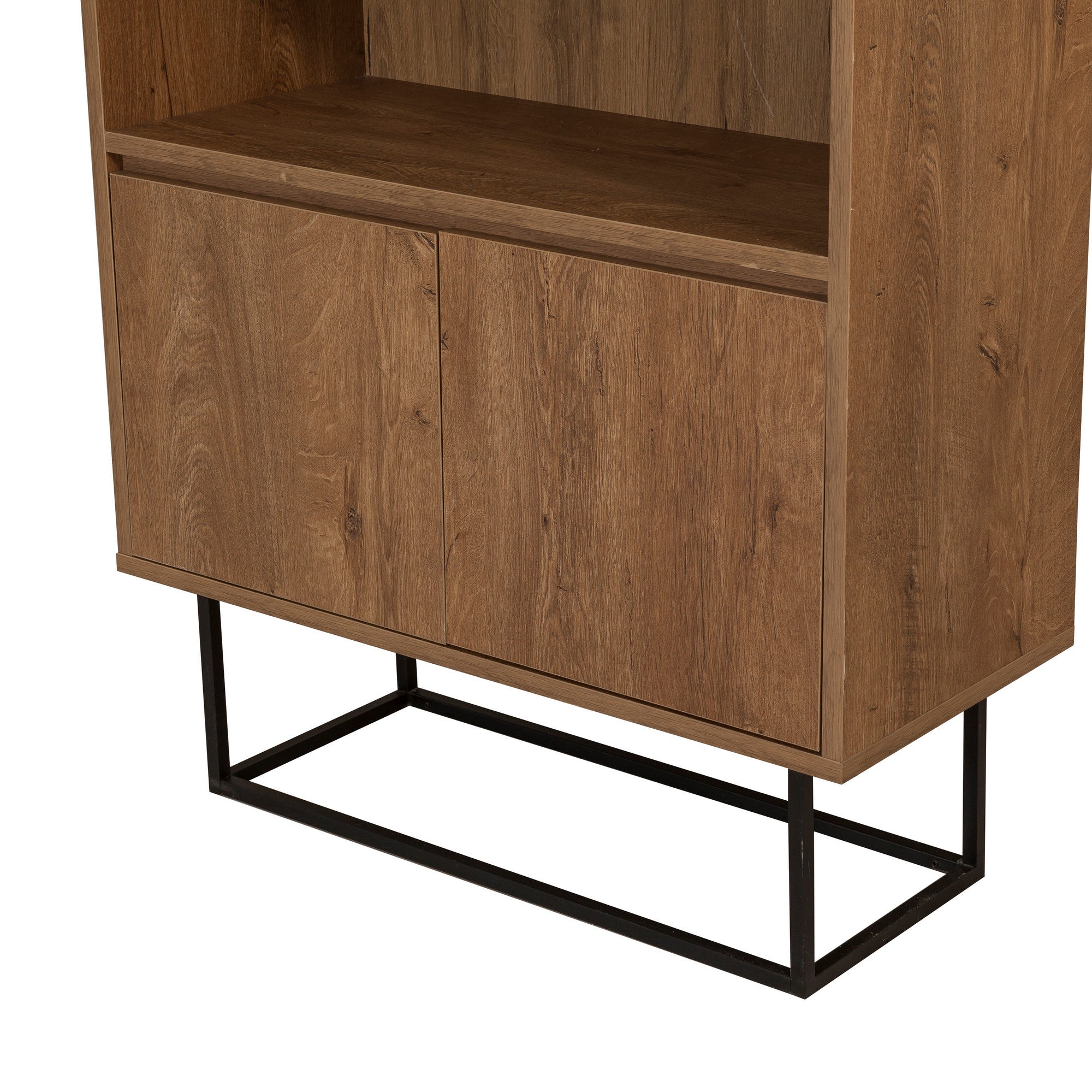 Estante Industrial Moderna – 80 x 182 x 36 cm – Nogueira e Preto – 100% Revestimento em Melamina