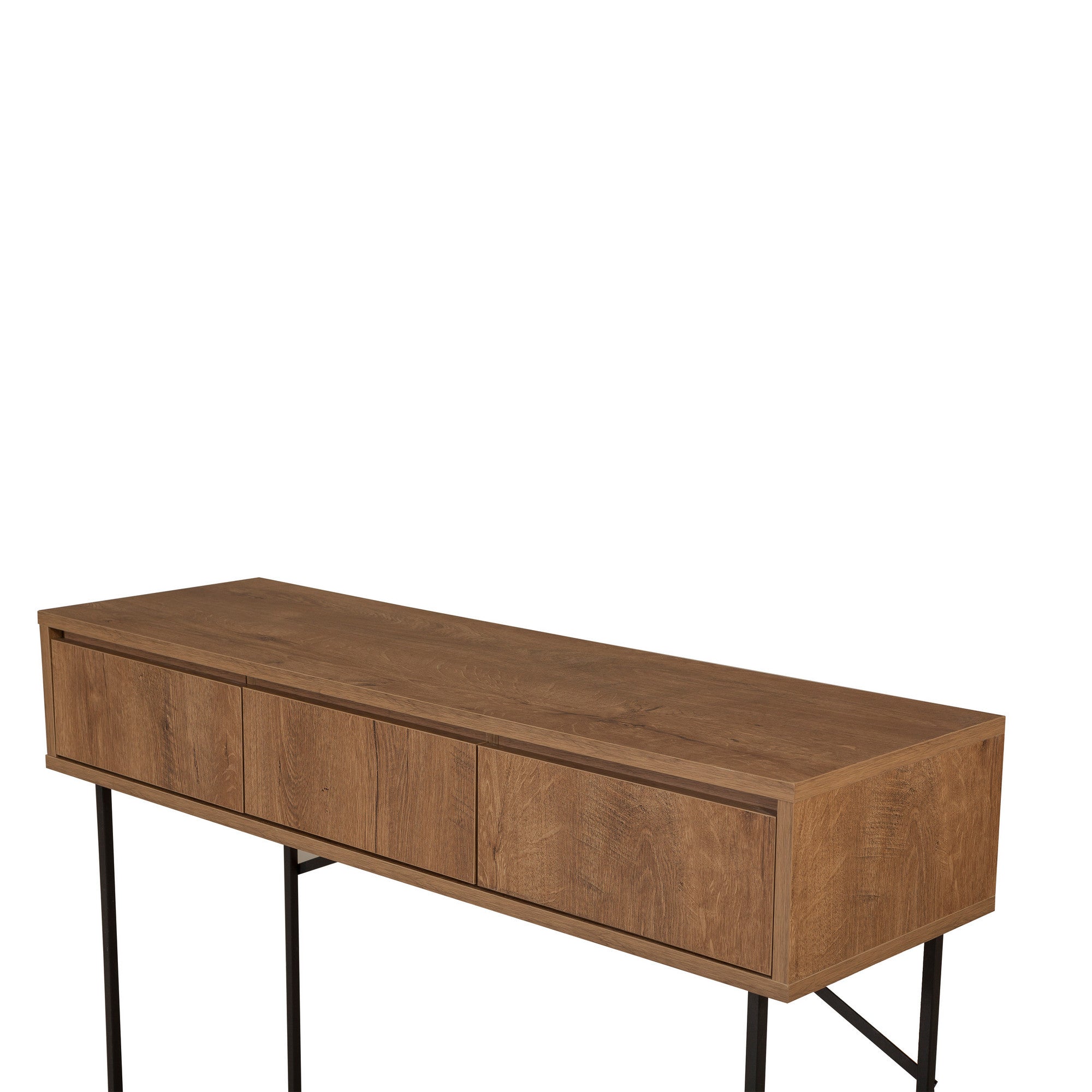 Aparador moderno com estrutura de metal, nogueira e preto, 120 x 90 x 36 cm | 100% revestido em melamina, 18 mm de espessura | Montável na parede, solução de armazenamento elegante