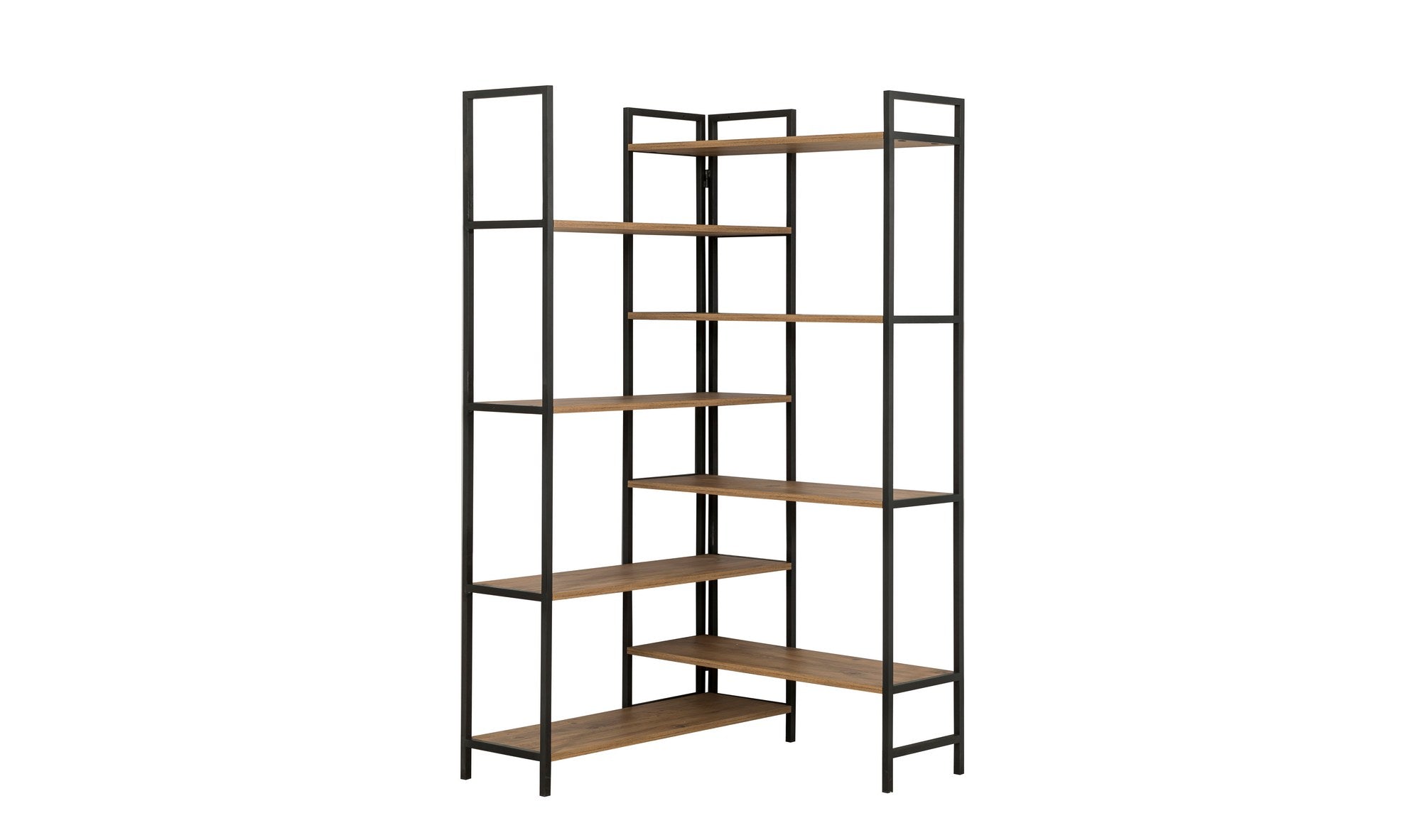 Estante elegante de metal e painel de partículas – 94 x 177 x 94 cm – Pinho Atlântico e Preto