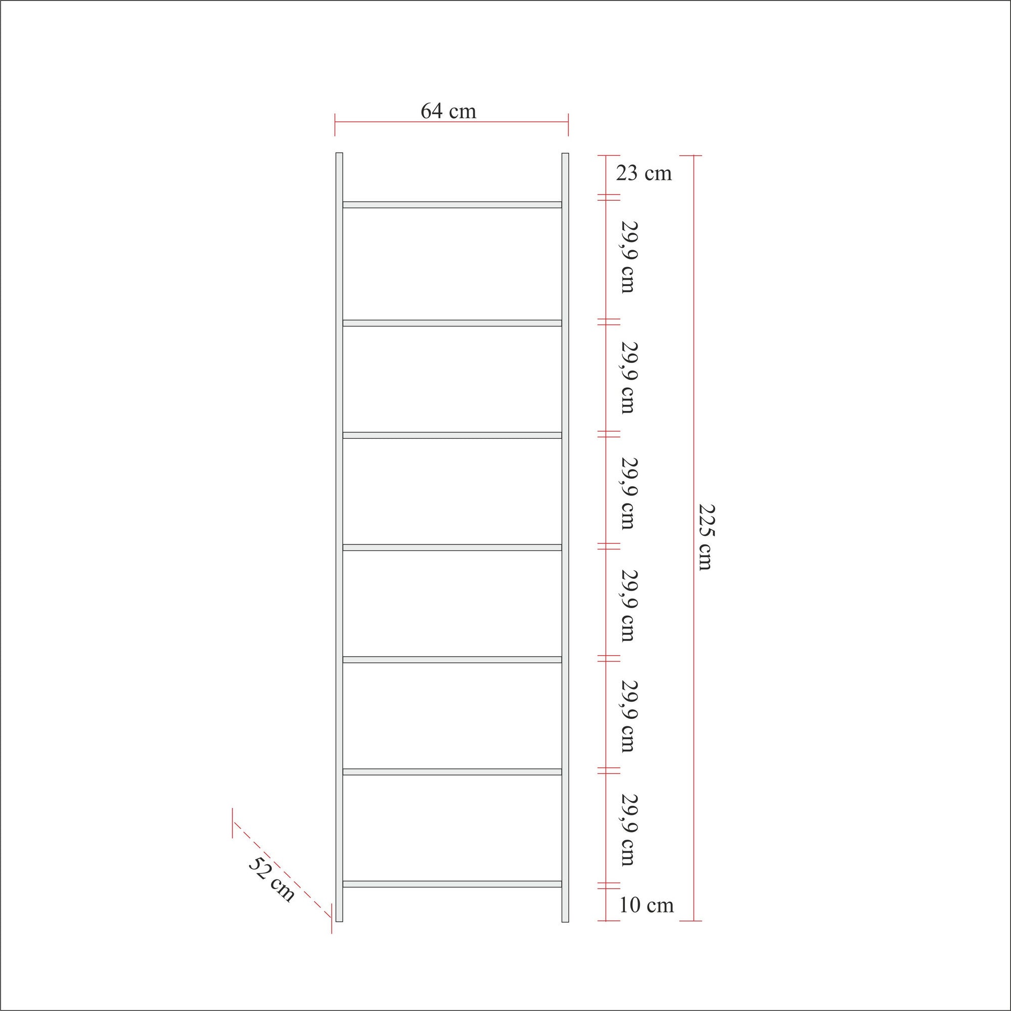 Guarda-roupa moderno – 64 x 225 x 52 cm – Pinho Atlântico – Melamina