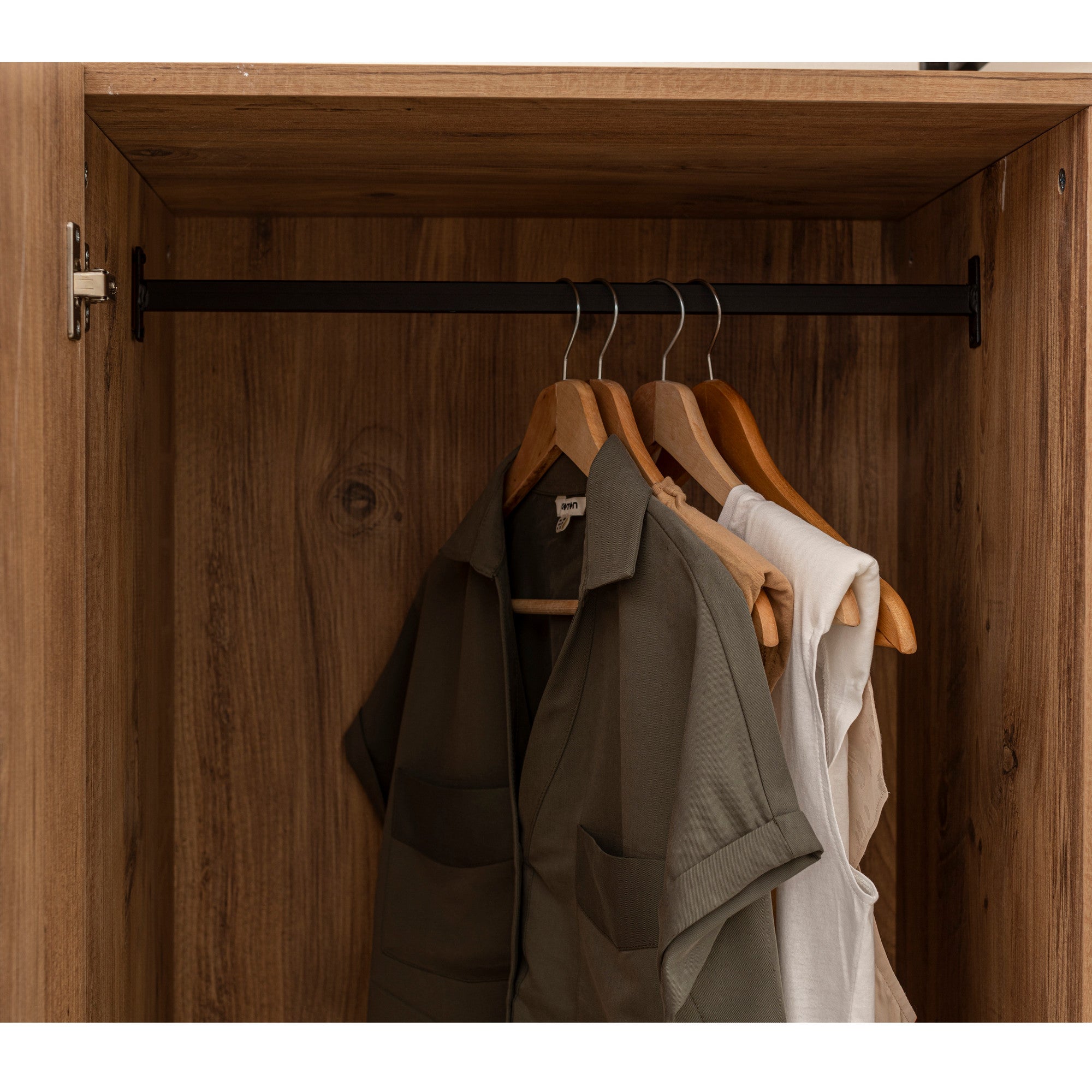 Conjunto de guarda-roupa moderno (3 peças), pinho atlântico, 64 x 225 x 52 cm | 100% revestido em melamina, bordas em PVC, pés de metal | Solução de armazenamento elegante e funcional