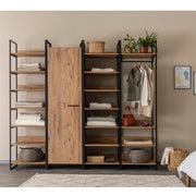 Conjunto de guarda-roupa moderno (4 peças), pinho atlântico, 64 x 225 x 52 cm | 100% revestido em melamina, bordas em PVC, pés de metal | Solução de armazenamento elegante e funcional