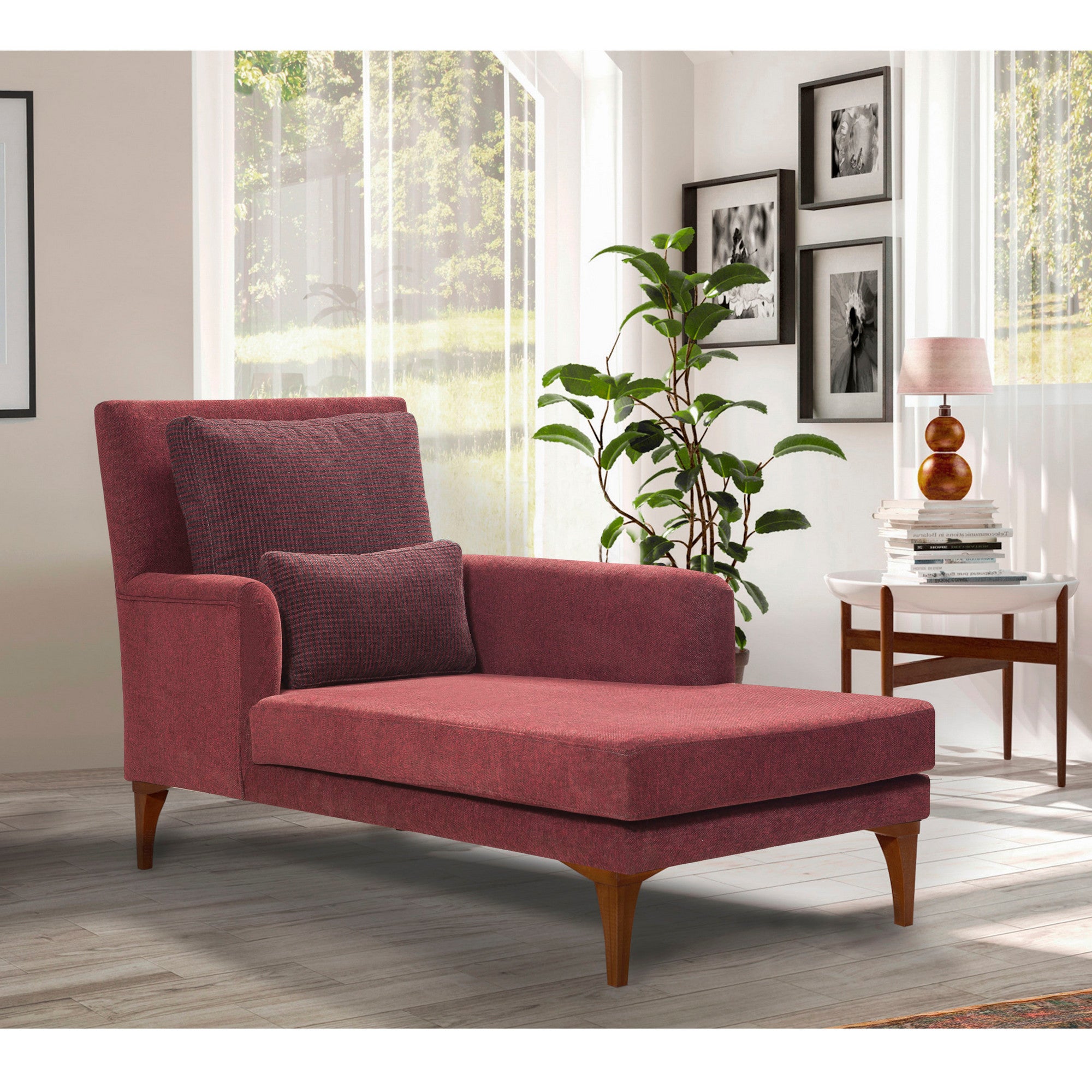 Sofá-cama elegante em vermelho clarete, estrutura de madeira de faia, tecido 100% malha, espuma 28 DNS, 79 x 100 x 167 cm | Perfeito para decoração e conforto do sudoeste americano