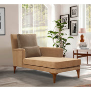 Cama de Dia Escandinava, Cor Mostarda, Estrutura em Madeira de Faia, Tecido 100% Malha, Espuma 28 DNS, 79 x 100 x 167 cm | Elegante e Funcional para Espaços Modernos