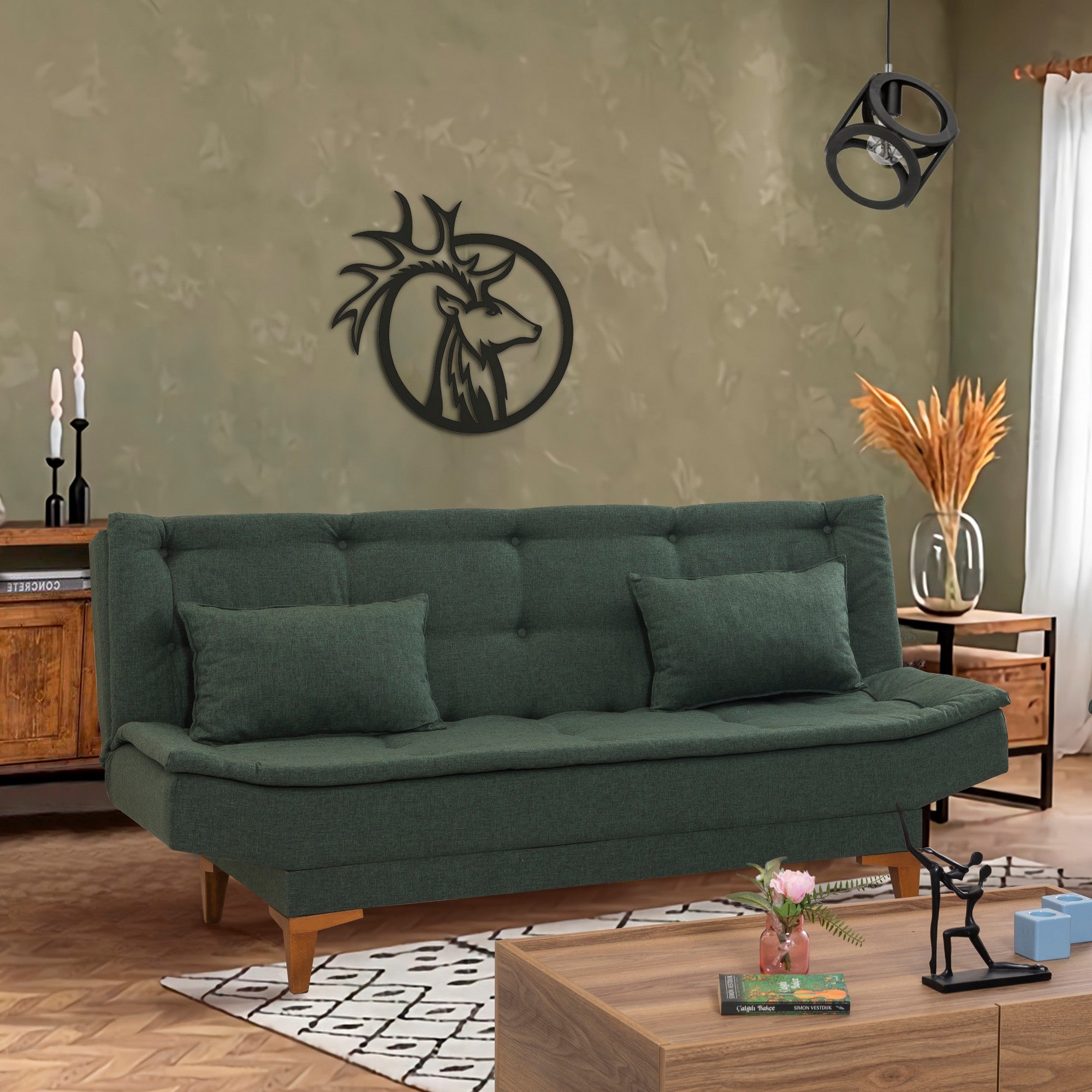 Sofá-cama de 3 lugares-Santo-Verde