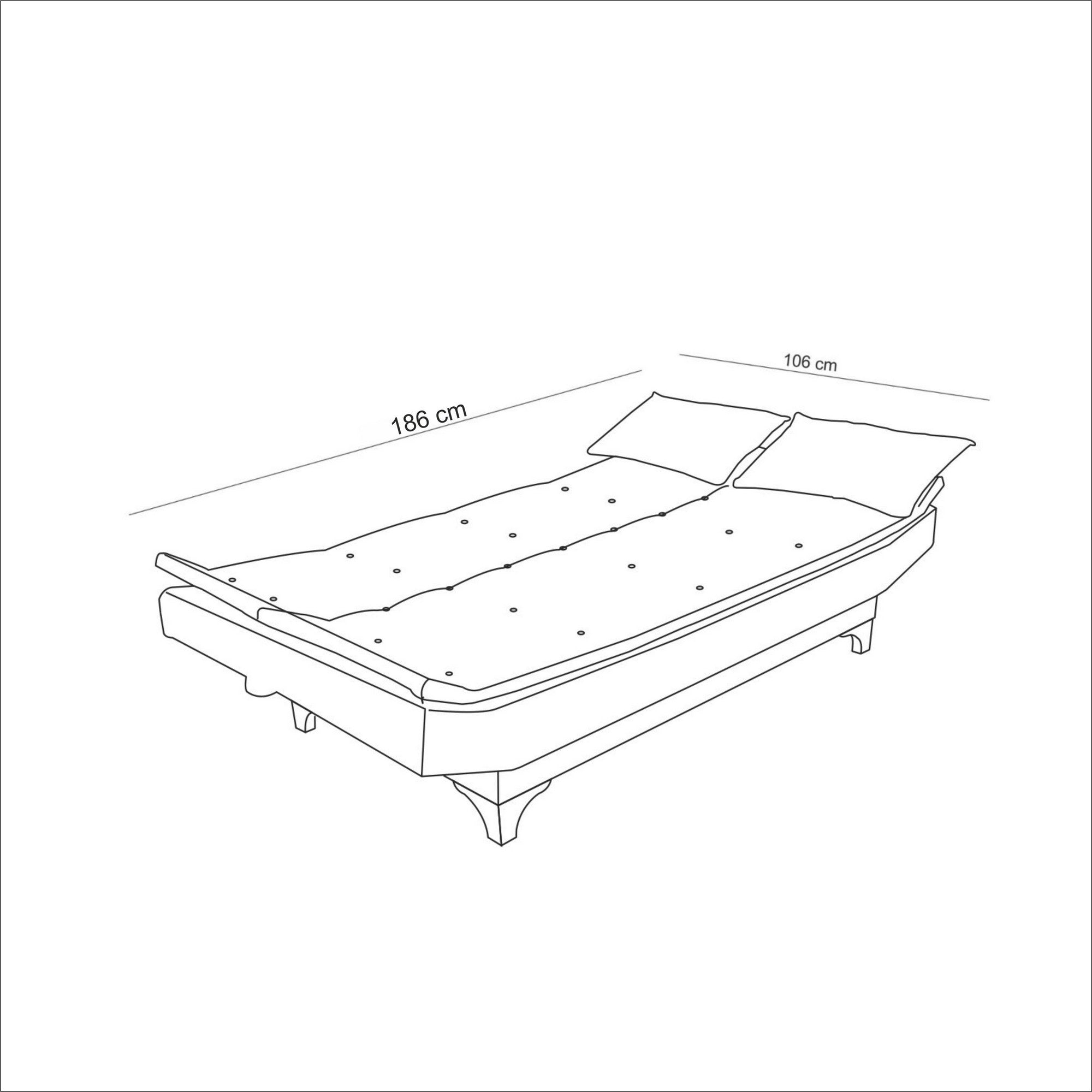 Sofá-cama de 3 lugares-Santo-Creme