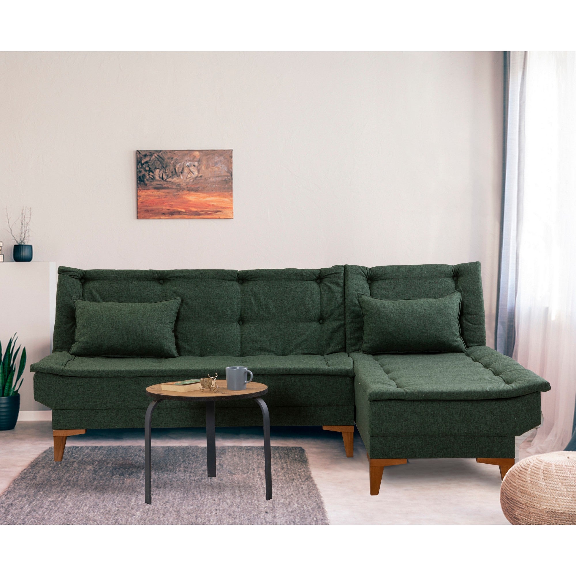Sofá-cama de canto-Santo-Verde