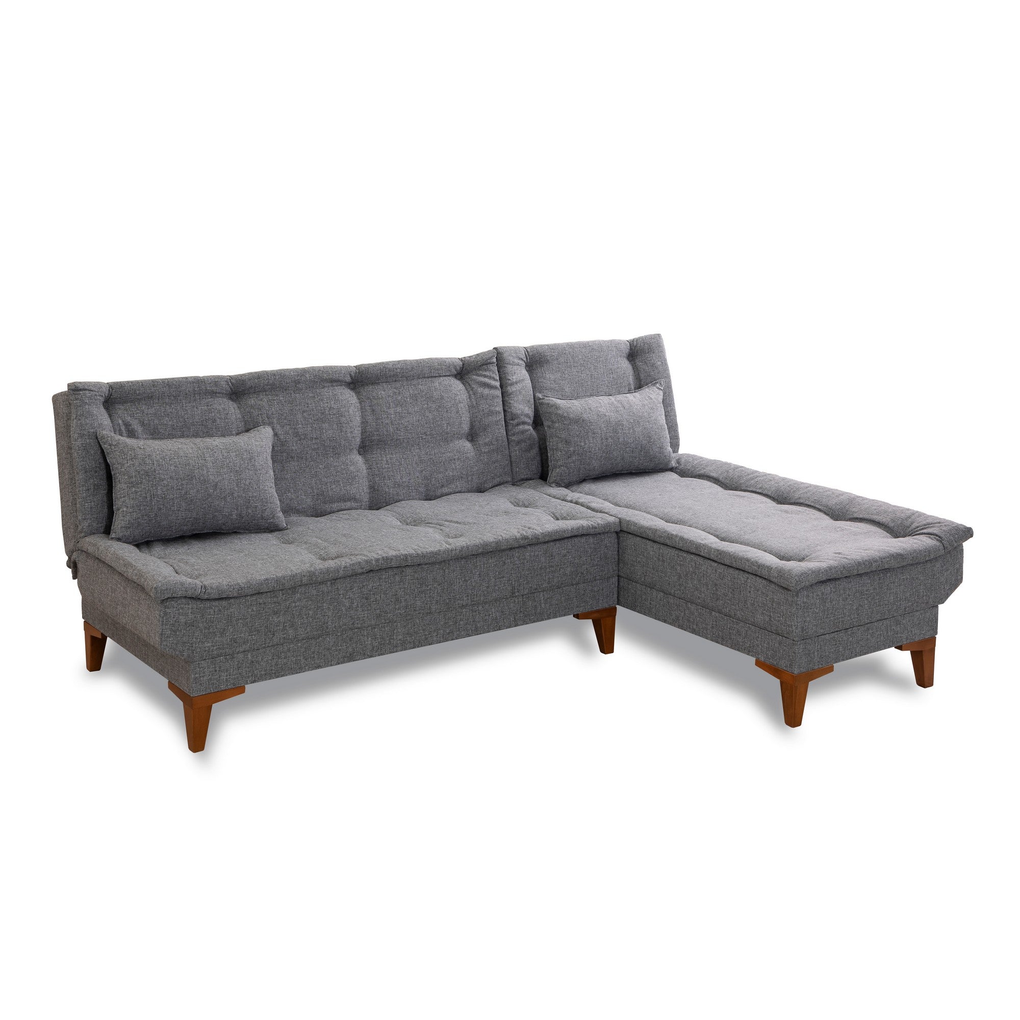 Sofá-cama de canto-Santo-Cinza escuro