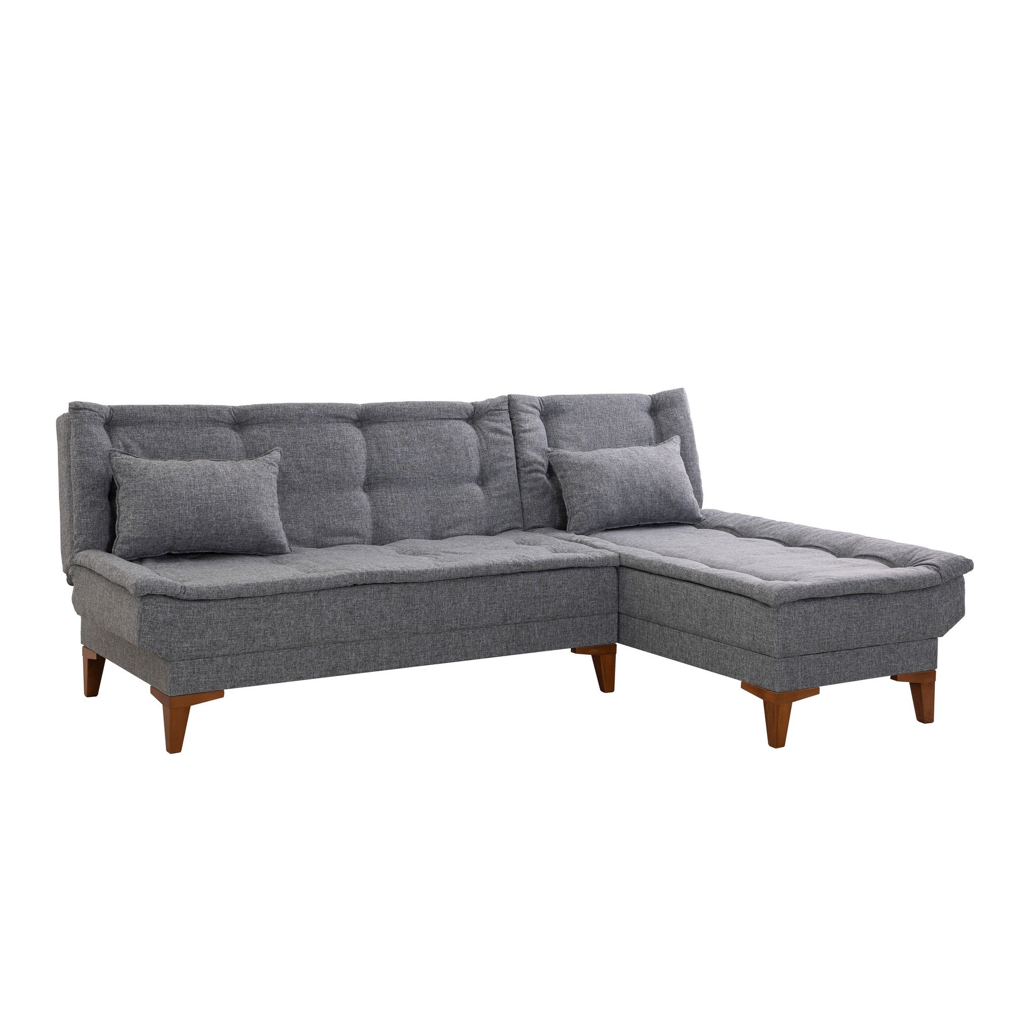 Sofá-cama de canto-Santo-Cinza escuro