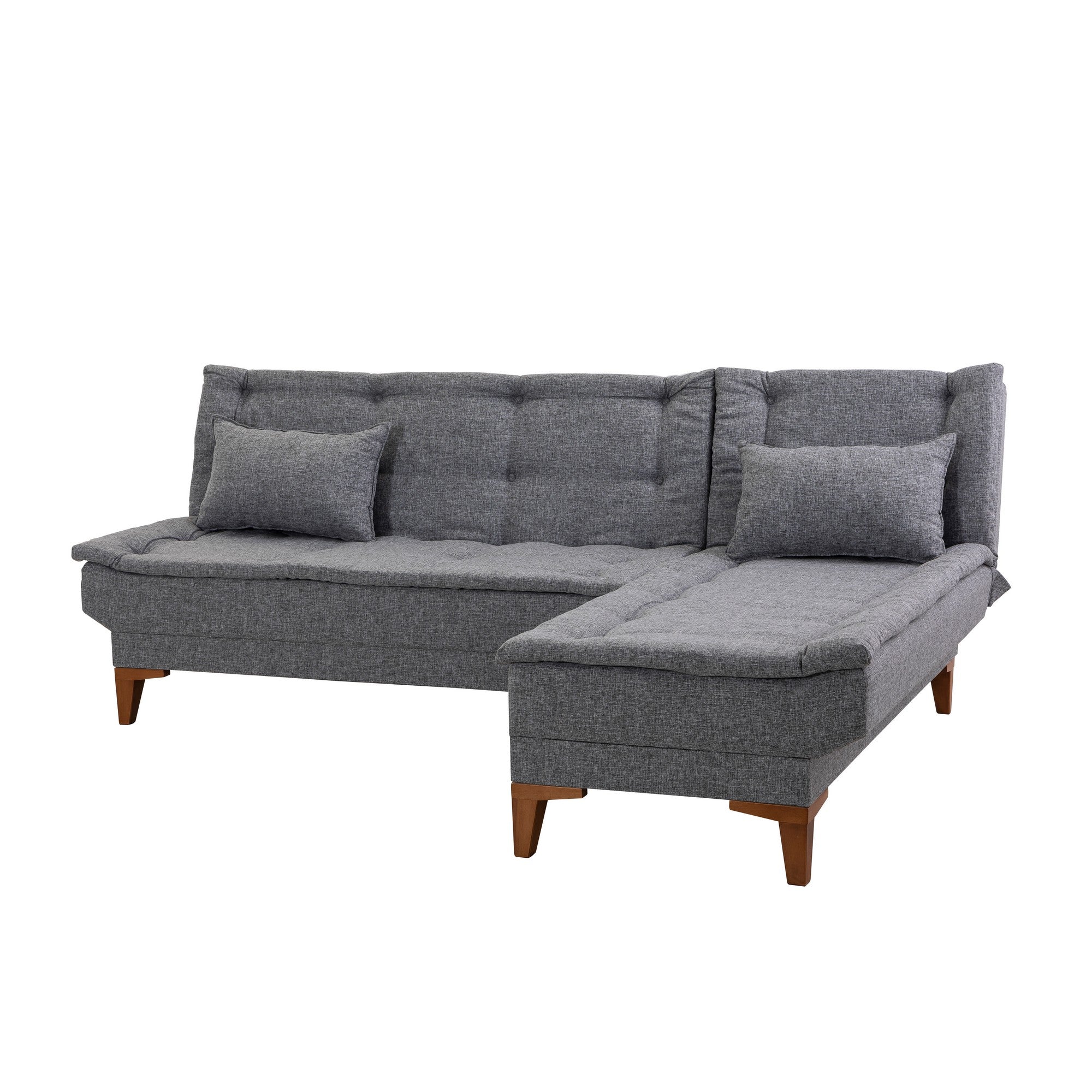 Sofá-cama de canto-Santo-Cinza escuro