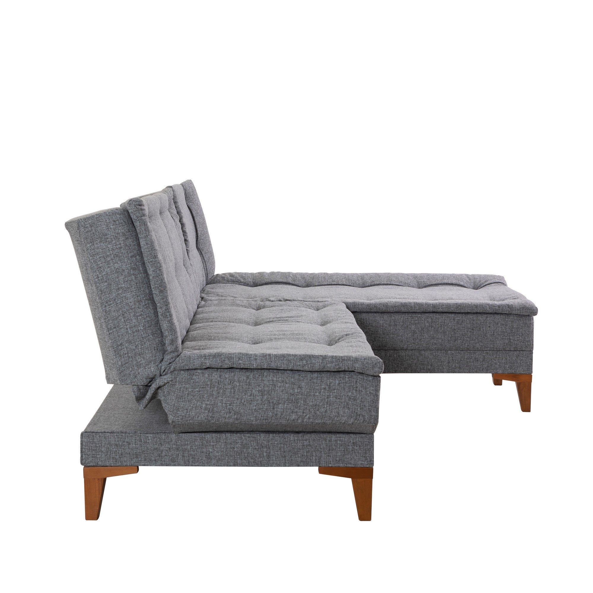 Sofá-cama de canto-Santo-Cinza escuro