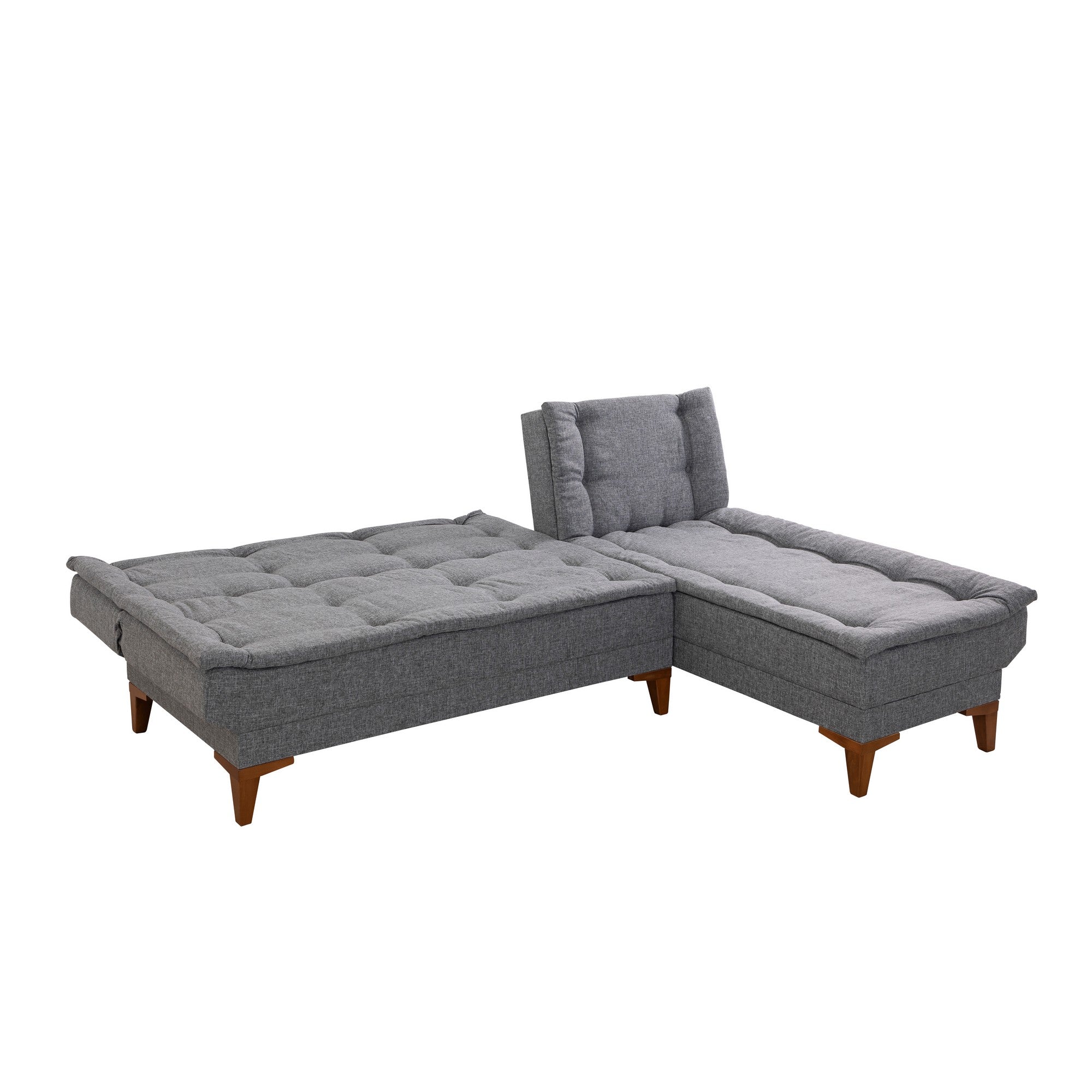 Sofá-cama de canto-Santo-Cinza escuro