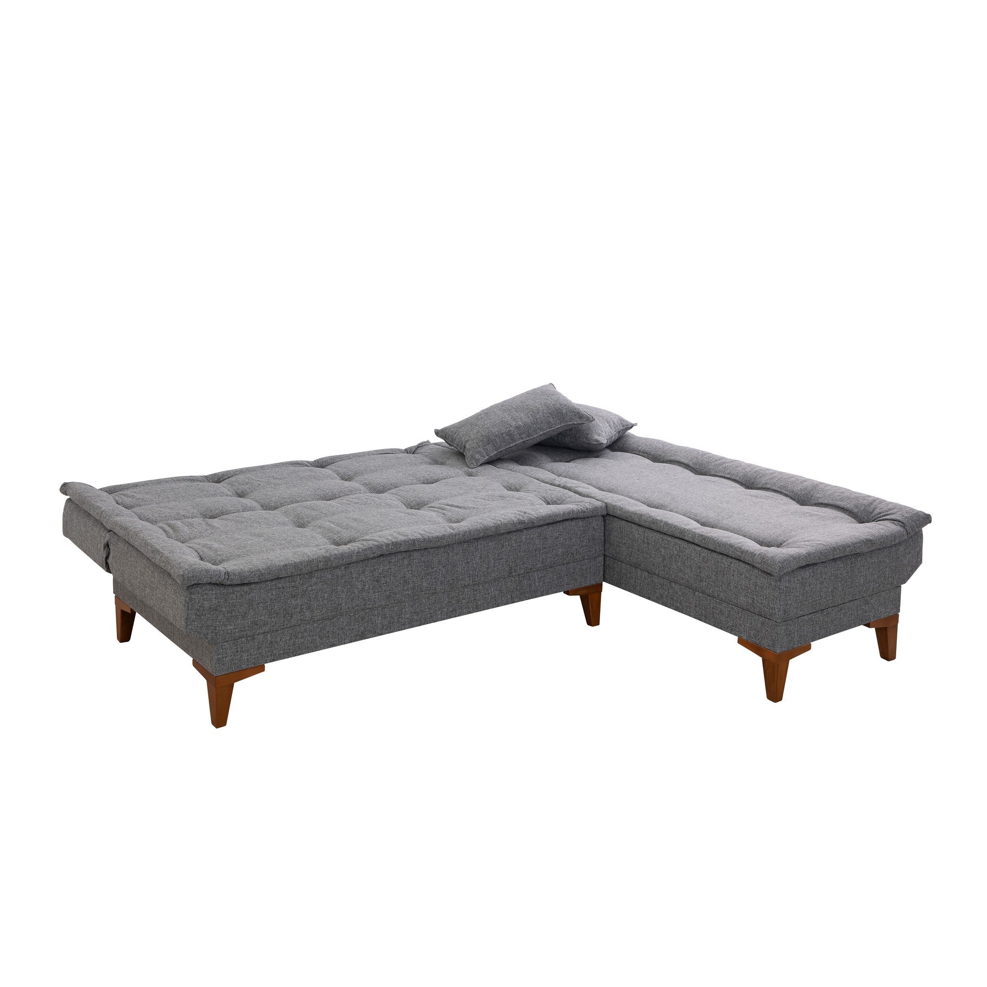 Sofá-cama de canto-Santo-Cinza escuro