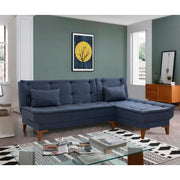 Sofá-cama de canto-Santo-Azul escuro