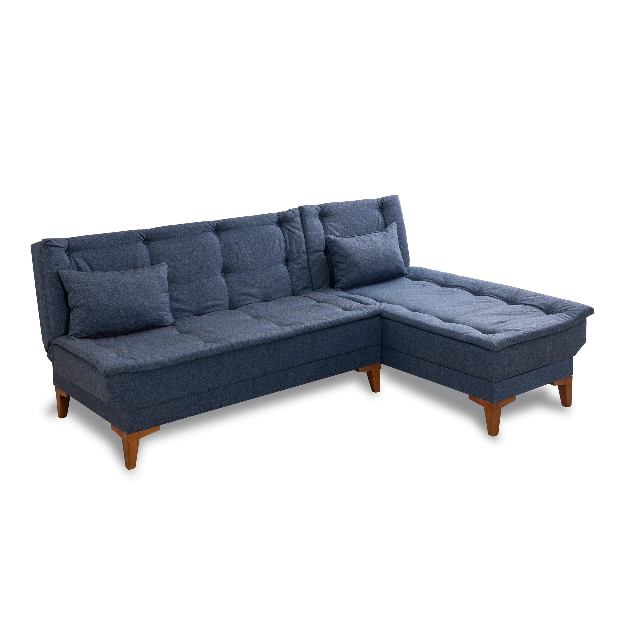Sofá-cama de canto-Santo-Azul escuro