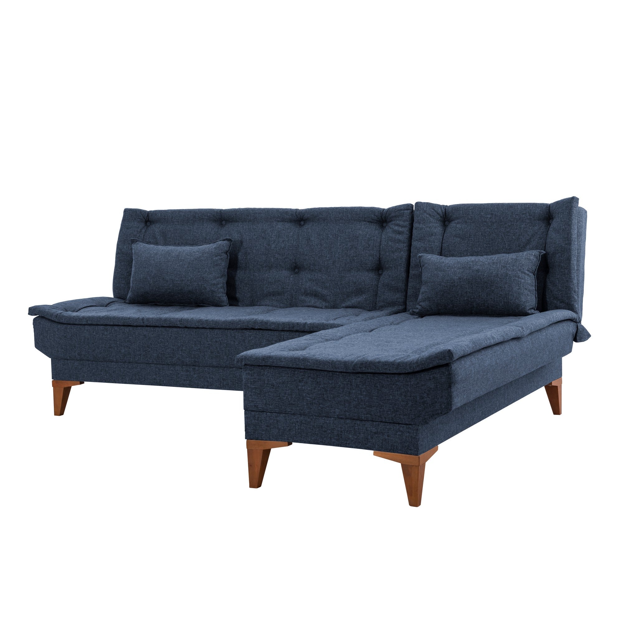 Sofá-cama de canto-Santo-Azul escuro