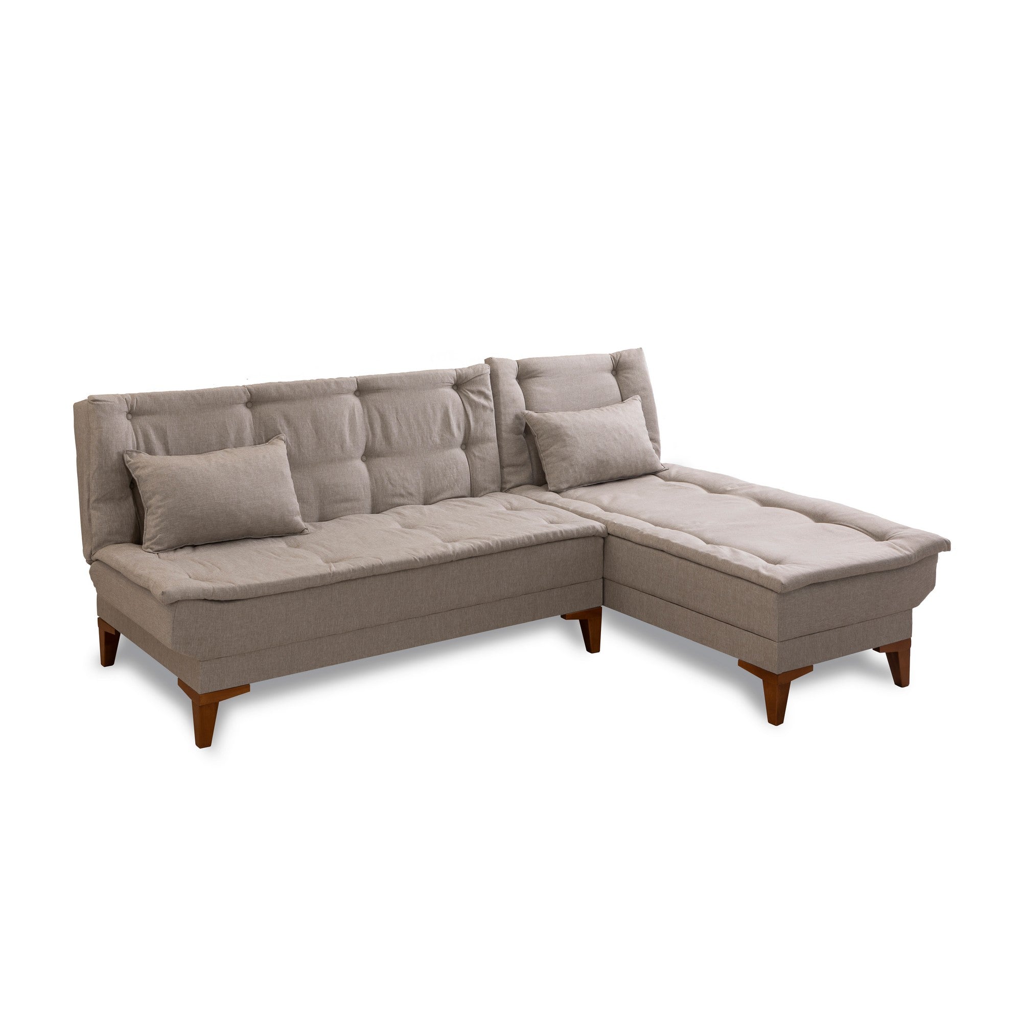 Sofá-cama de canto-Santo-Creme