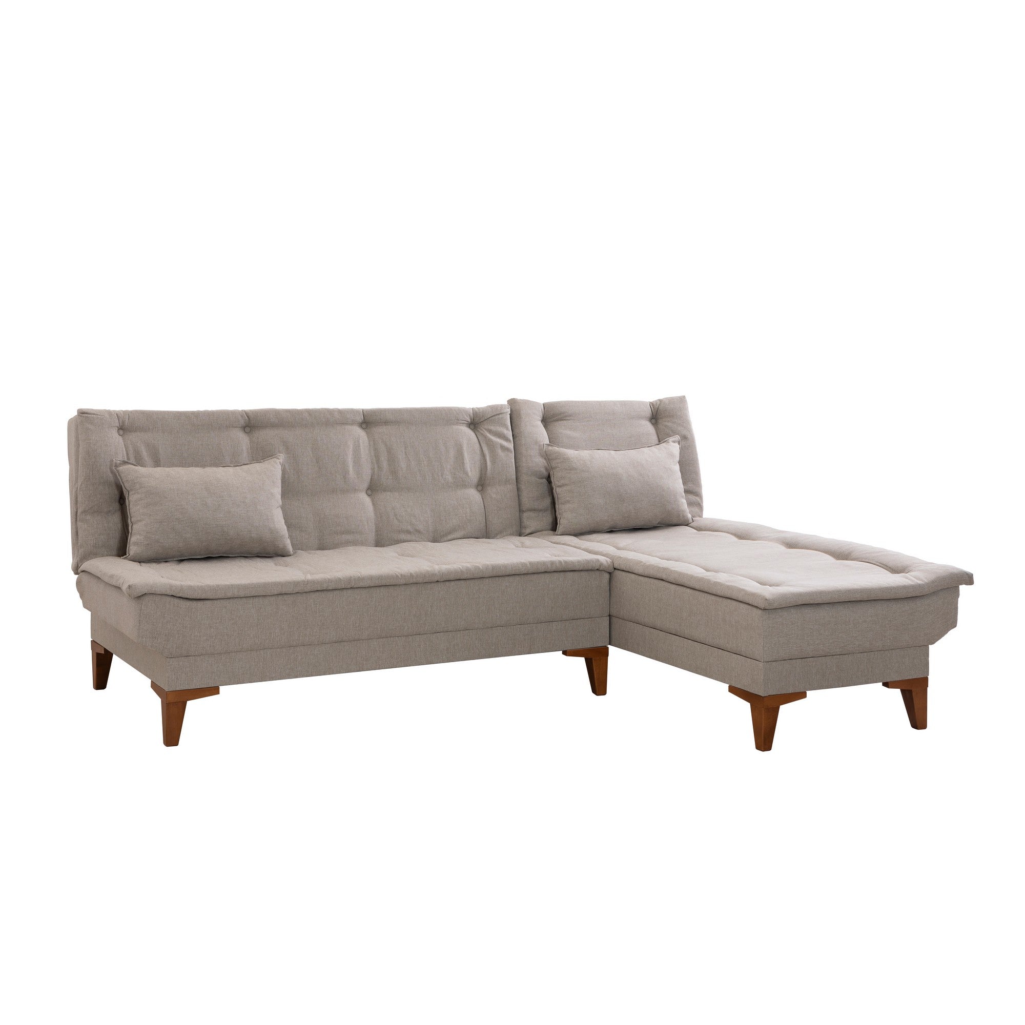 Sofá-cama de canto-Santo-Creme