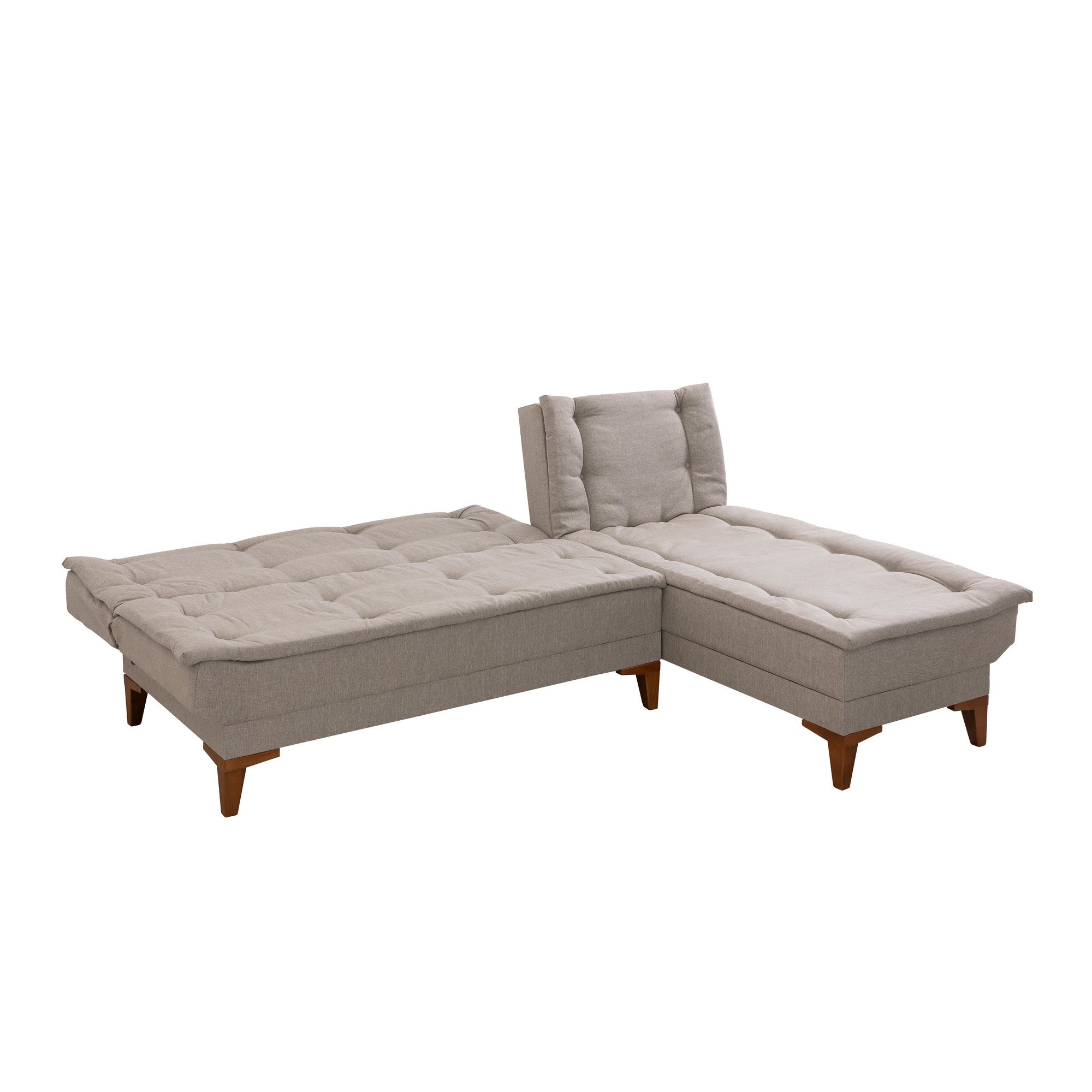 Sofá-cama de canto-Santo-Creme