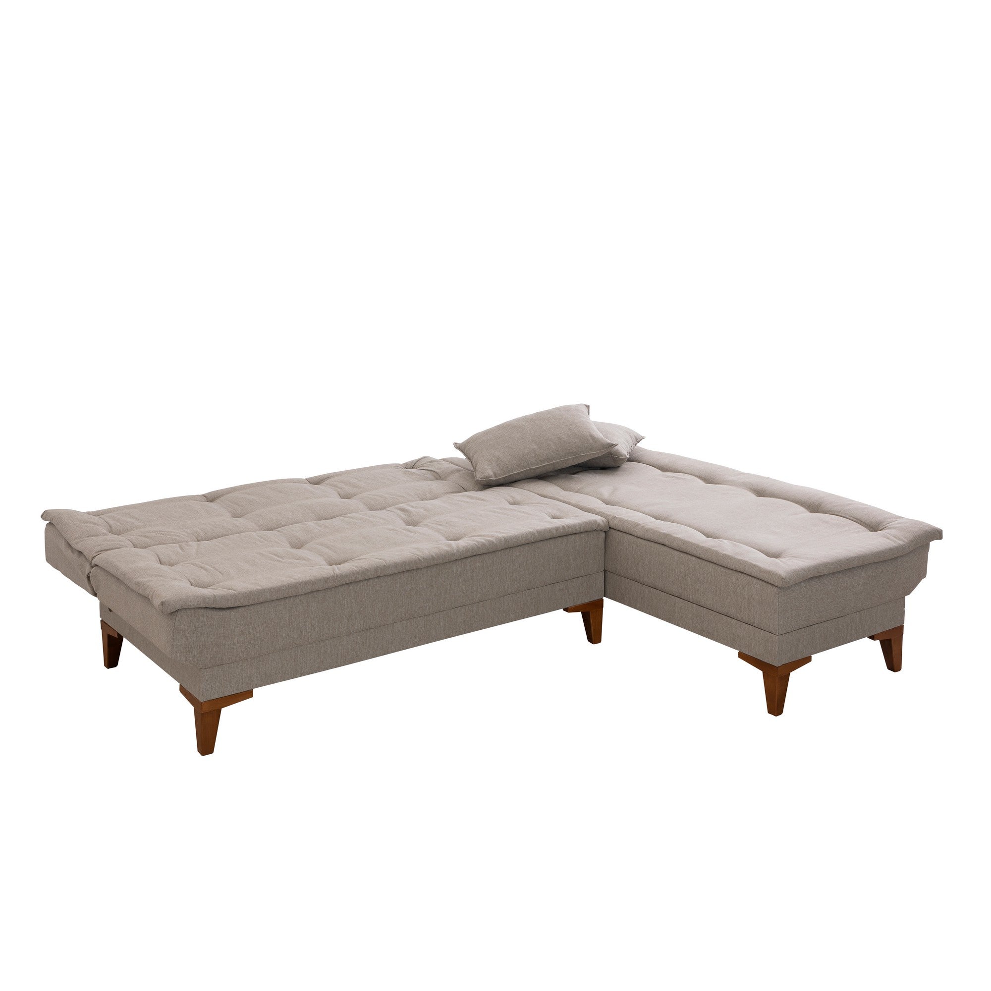 Sofá-cama de canto-Santo-Creme
