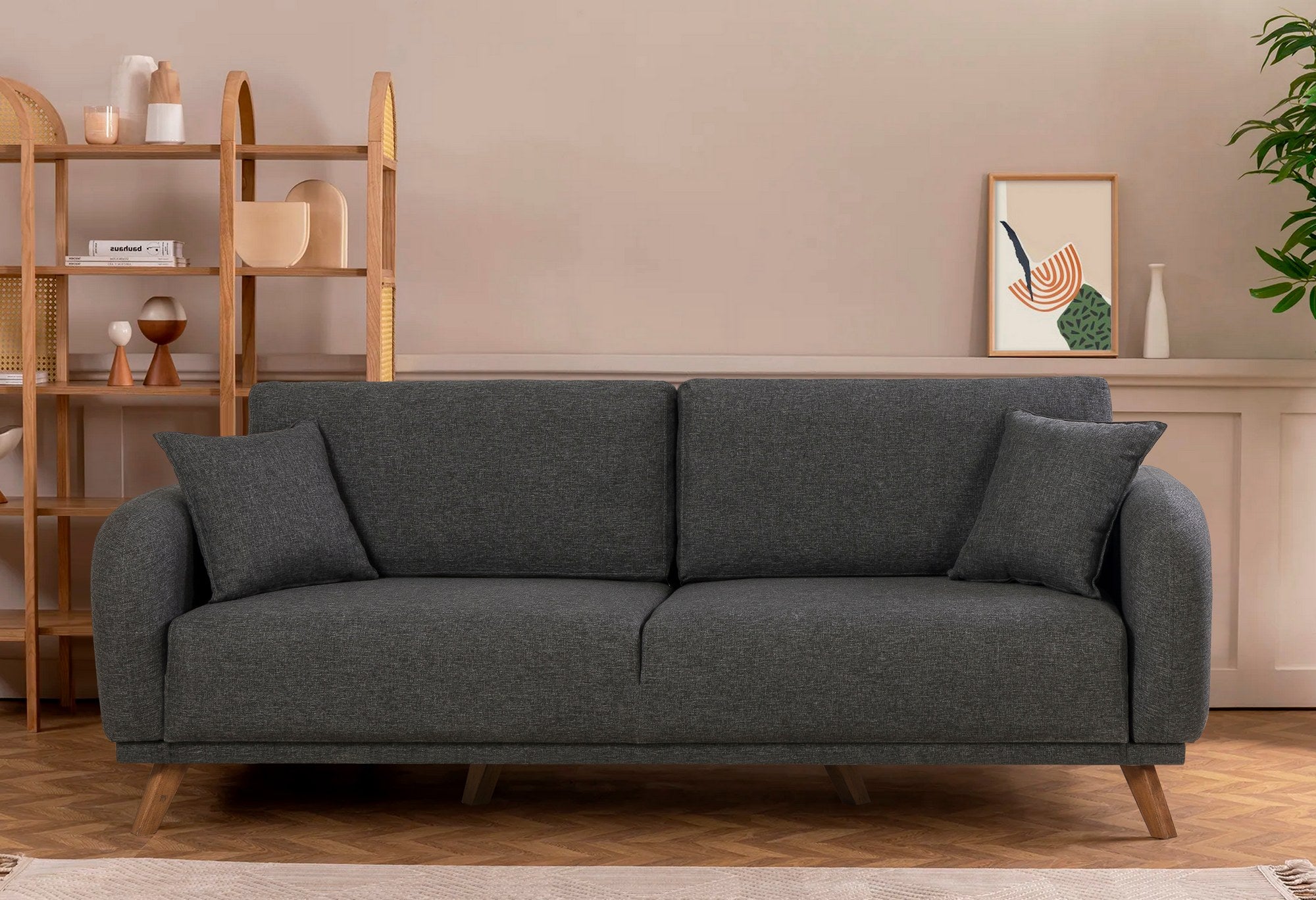 Sofá-cama de 3 lugares-Hera-Antracite
