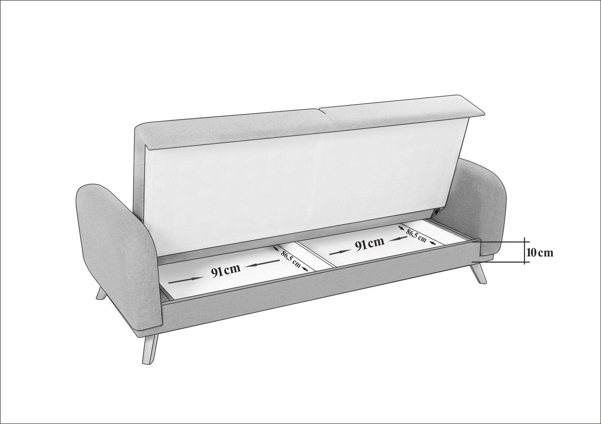 Sofá-cama de 3 lugares-Hera-Antracite