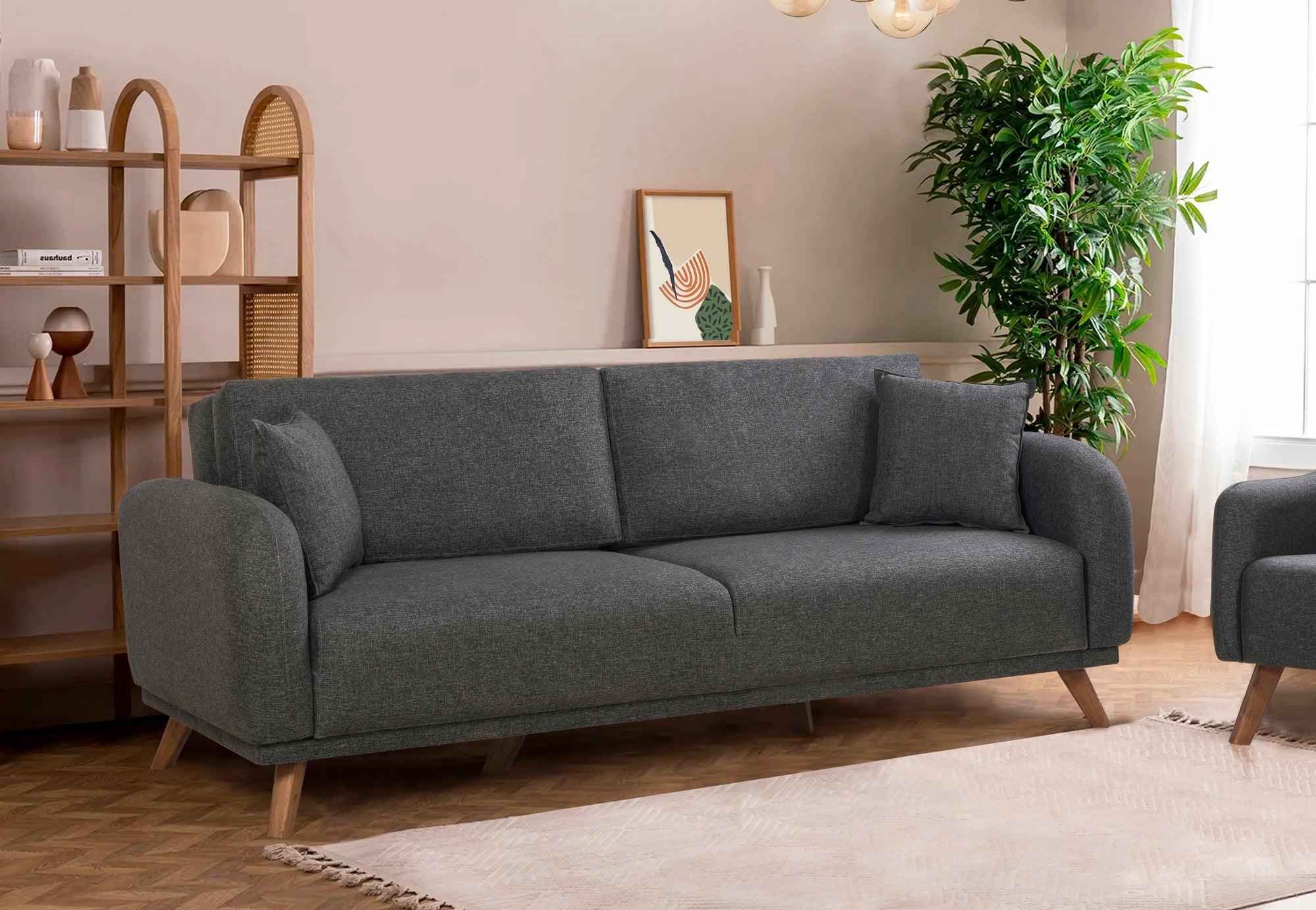 Sofá-cama de 3 lugares-Hera-Antracite