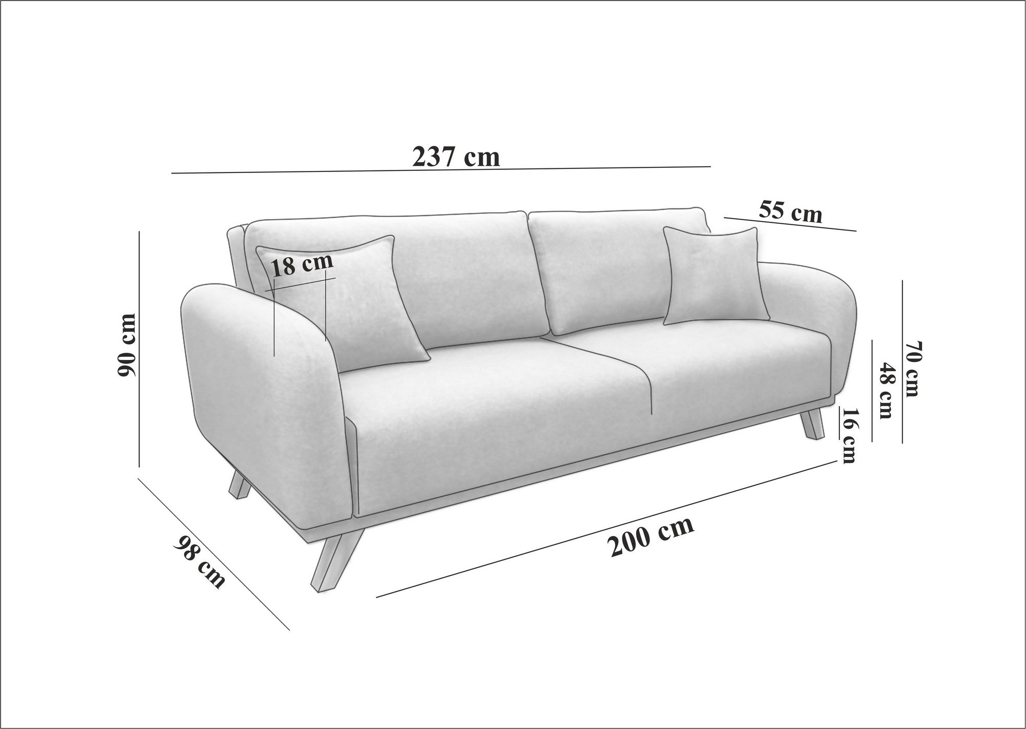Sofá-cama de 3 lugares-Hera-Cinza