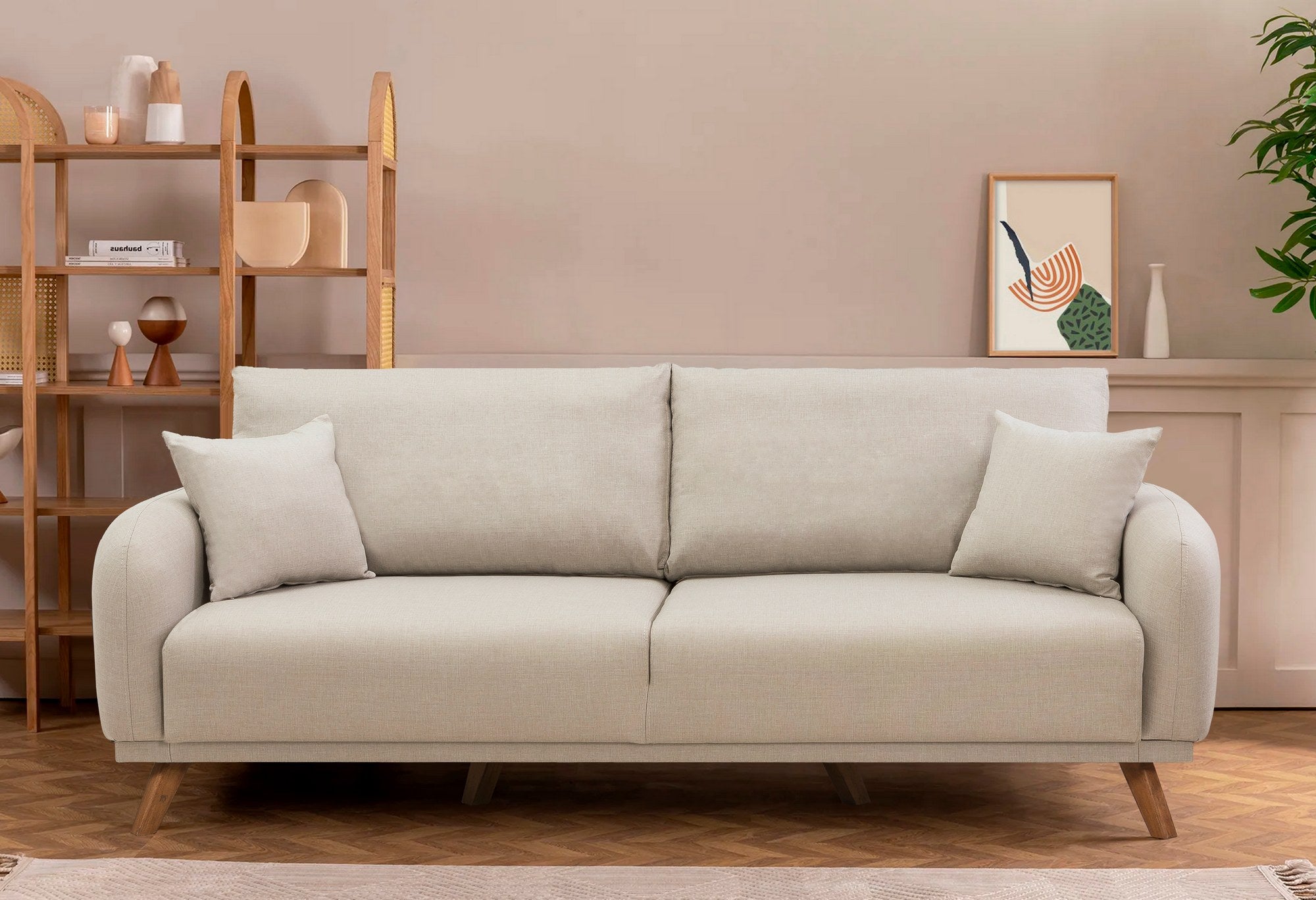 Sofá-cama de 3 lugares-Hera-Creme