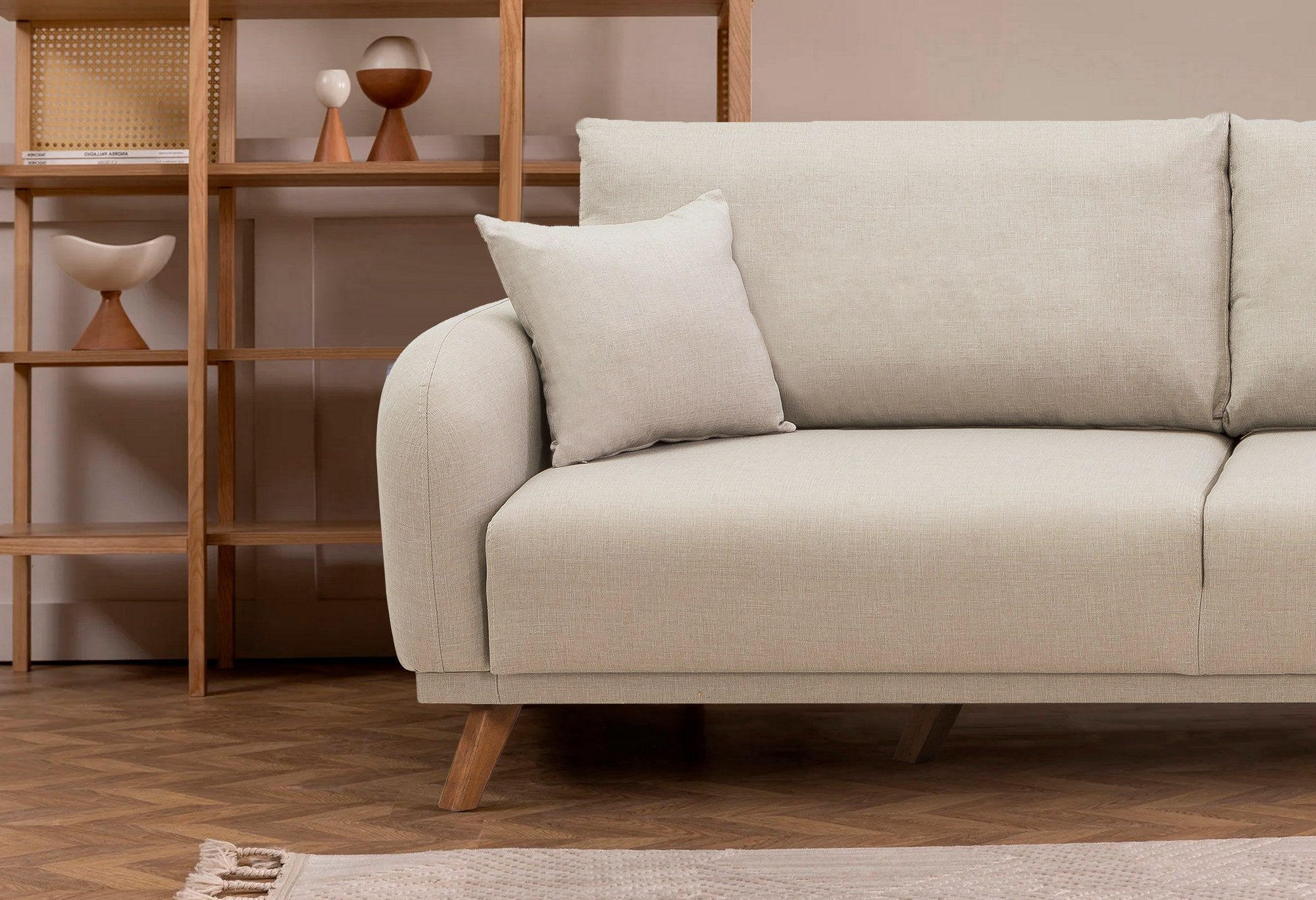 Sofá-cama de 3 lugares-Hera-Creme