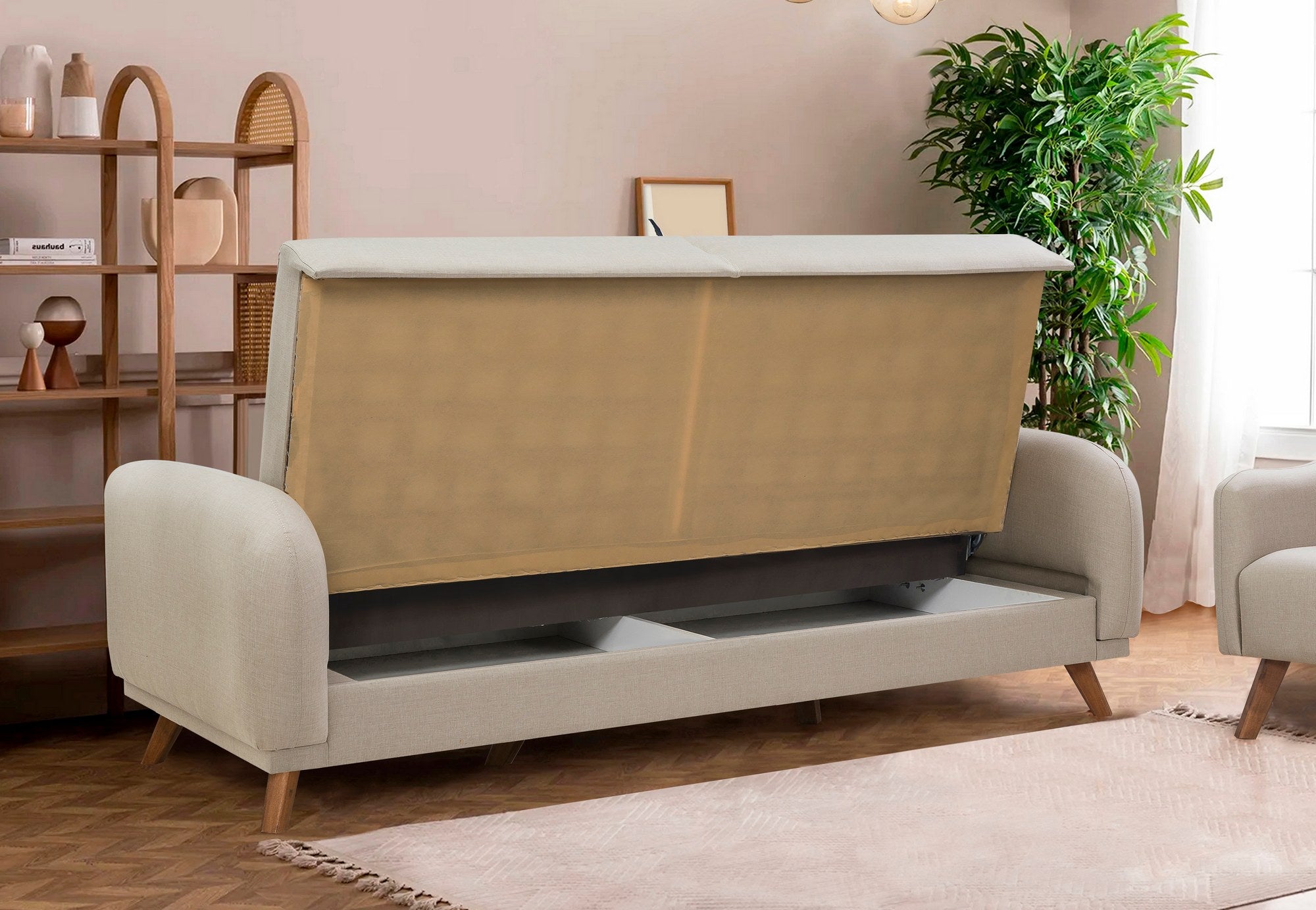 Sofá-cama de 3 lugares-Hera-Creme