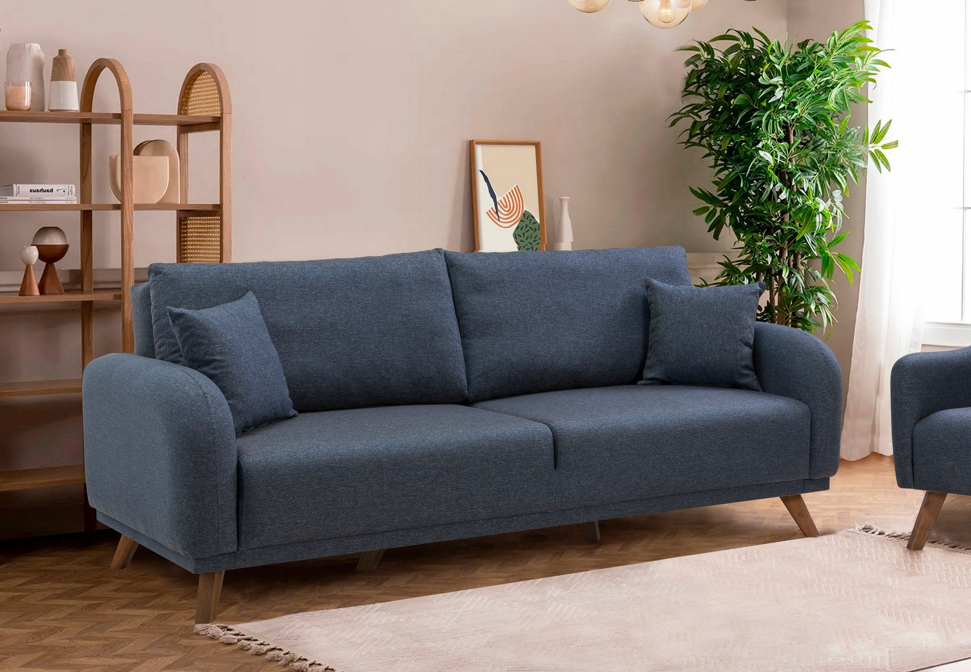 Sofá-cama de 3 lugares-Hera-Azul escuro