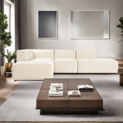 Sofá de Canto – 280x69x90 cm – Creme – Madeira