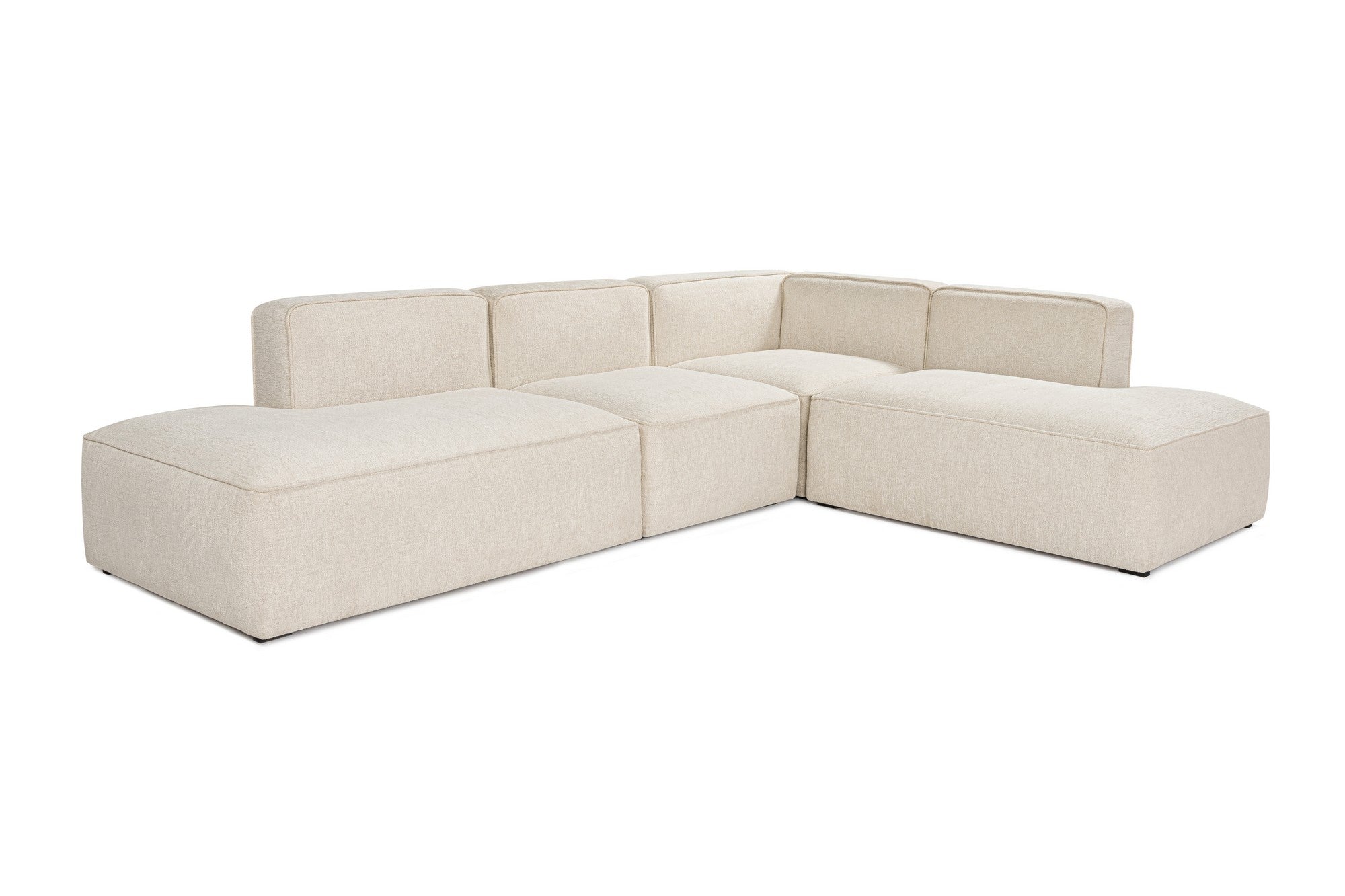 Sofá de Canto – 280x69x90 cm – Creme – Madeira