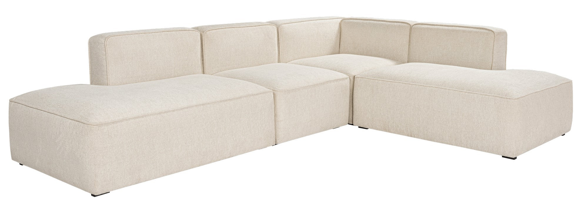 Sofá de Canto – 280x69x90 cm – Creme – Madeira