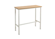 Mesa de bar branca elegante, 100 cm x 90 cm x 40 cm | 100% aglomerado e estrutura de metal | Perfeita para bares e espaços de entretenimento modernos