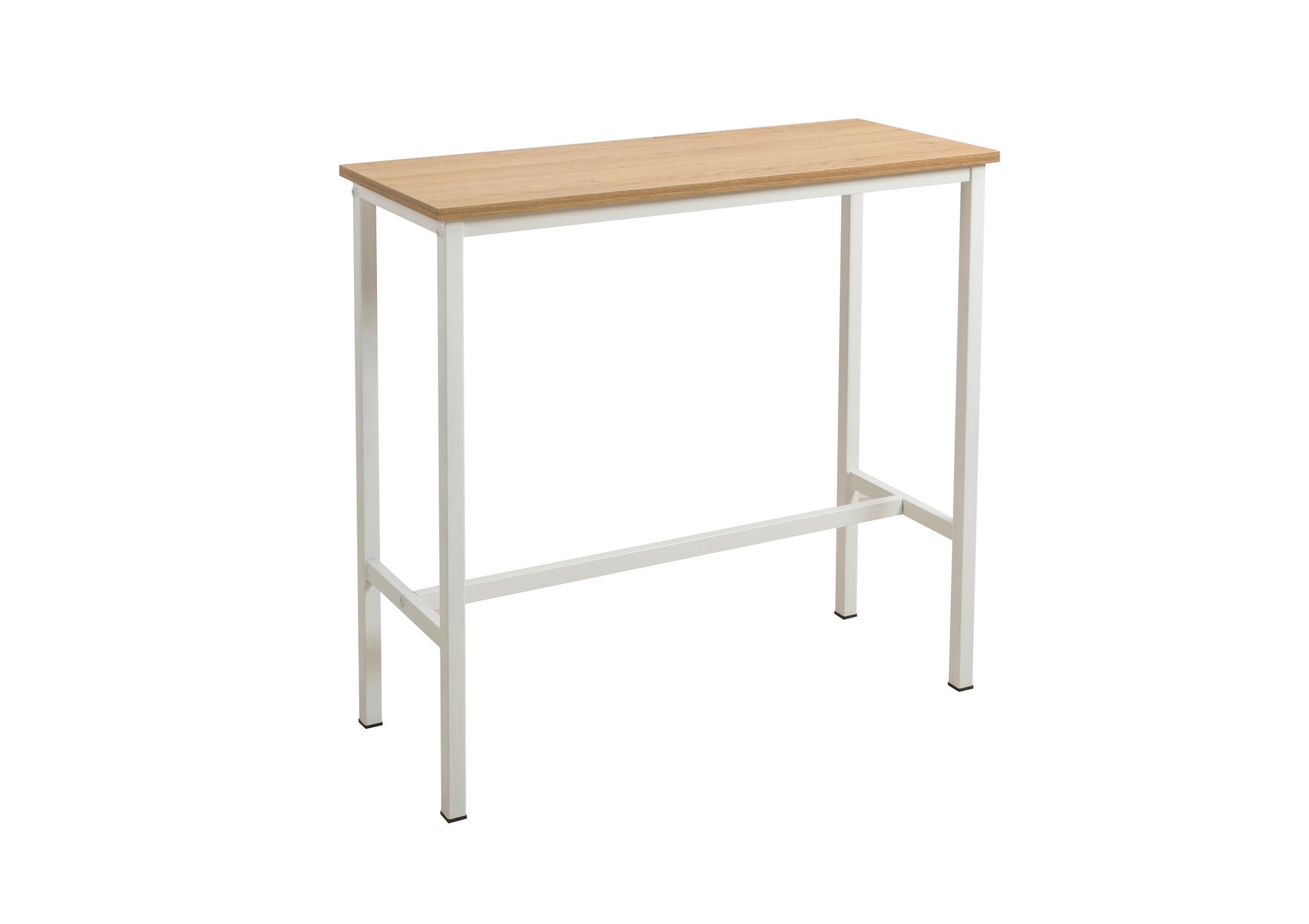 Mesa de bar branca elegante, 100 cm x 90 cm x 40 cm | 100% aglomerado e estrutura de metal | Perfeita para bares e espaços de entretenimento modernos