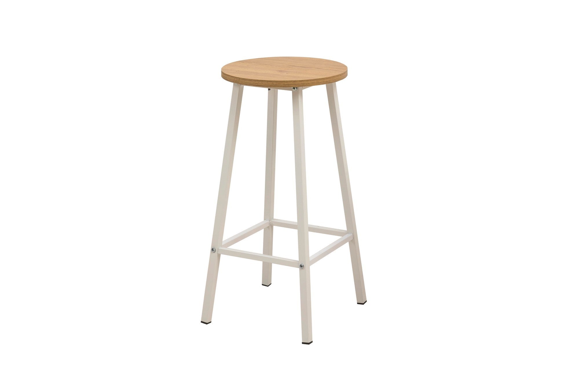 Conjunto de mesa e banco de bar (3 peças) – 100 cm largura, 90 cm altura, 40 cm profundidade – Branco – Aglomerado e metal