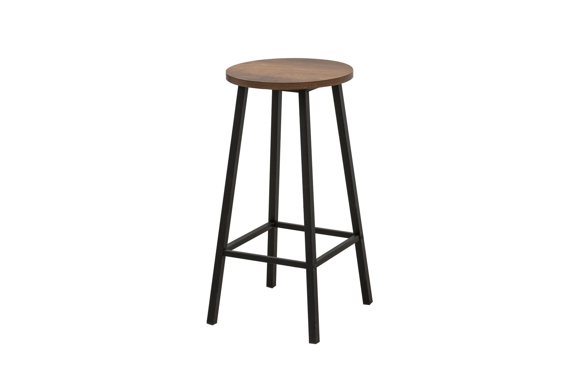 Conjunto de mesa de bar e banco (3 peças) – 100 cm x 90 cm x 40 cm – Preto – Aglomerado e metal