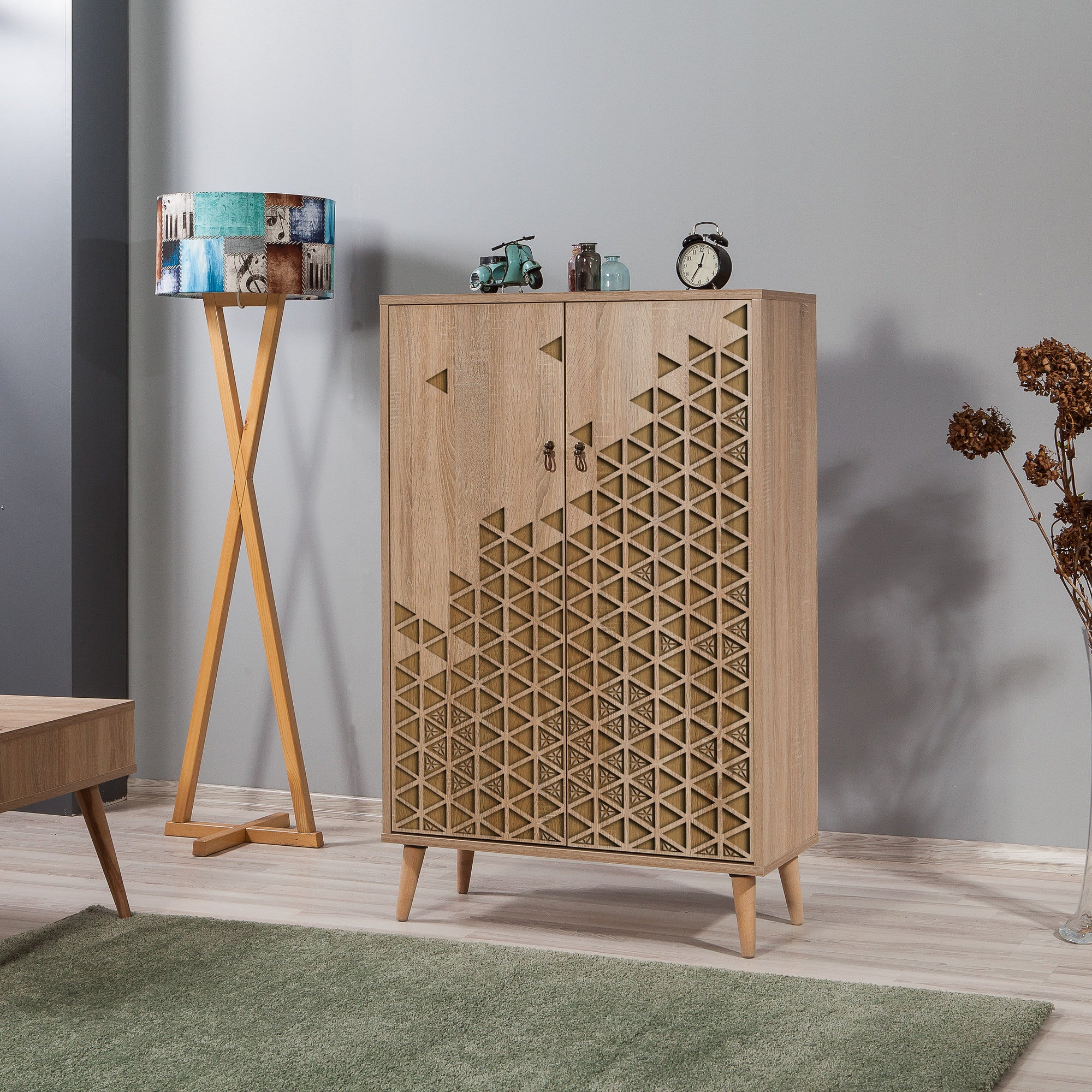 Armário multiusos – 80 x 127 x 36 cm – Carvalho Sonoma – Melamina