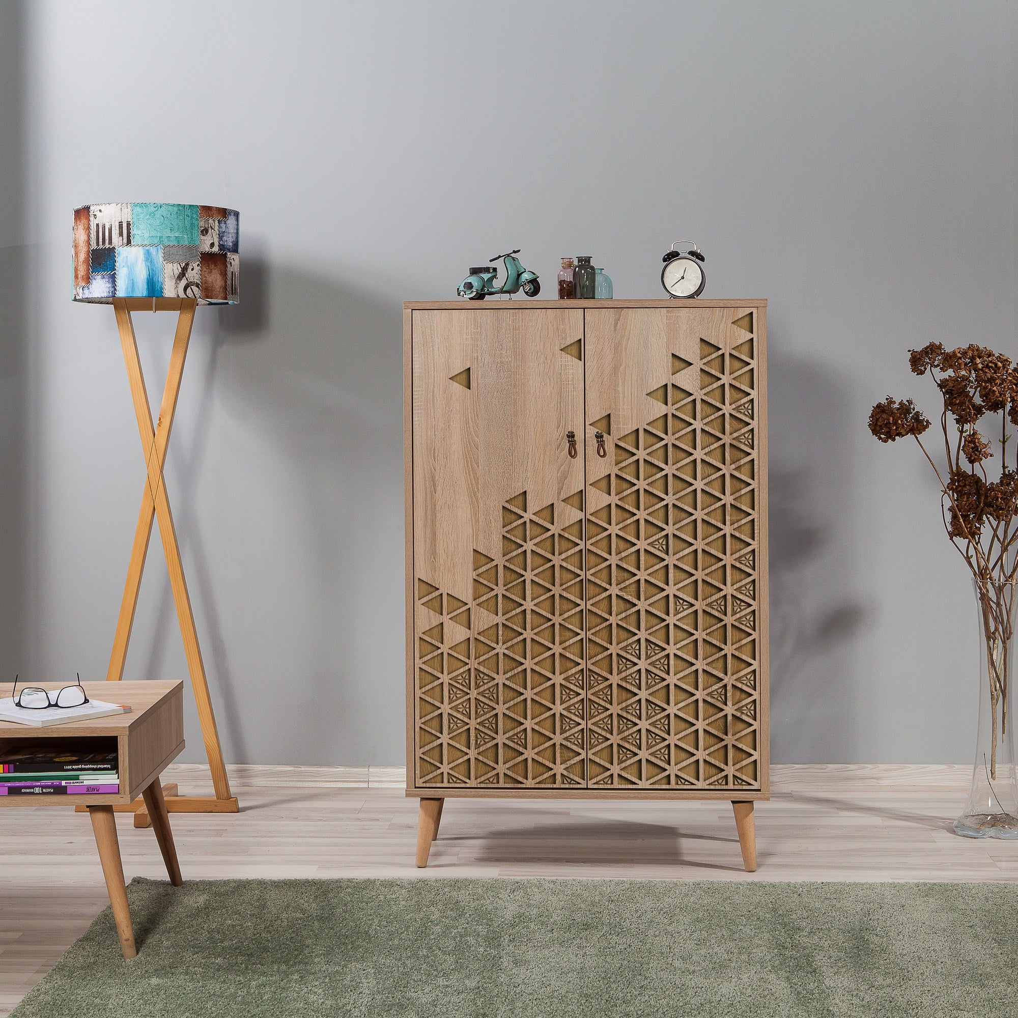 Armário multiusos – 80 x 127 x 36 cm – Carvalho Sonoma – Melamina