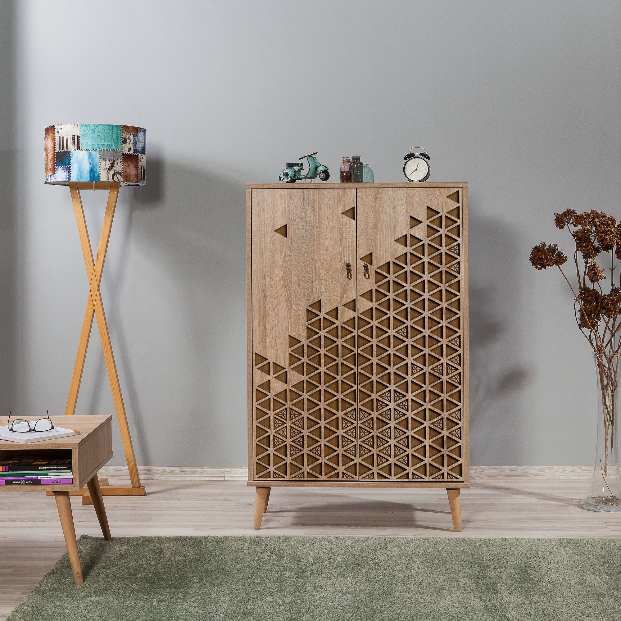 Armário multiuso – 80 x 127 x 36 cm – Carvalho Sonoma – Melamina