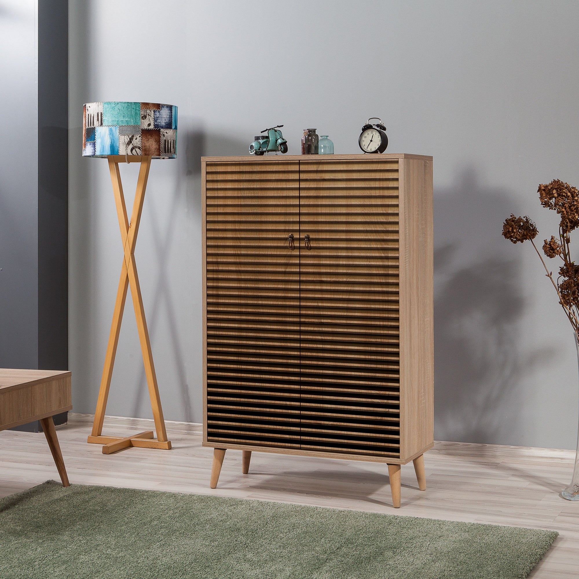 Armário multiusos – 80 x 127 x 36 cm – Carvalho Sonoma – Melamina