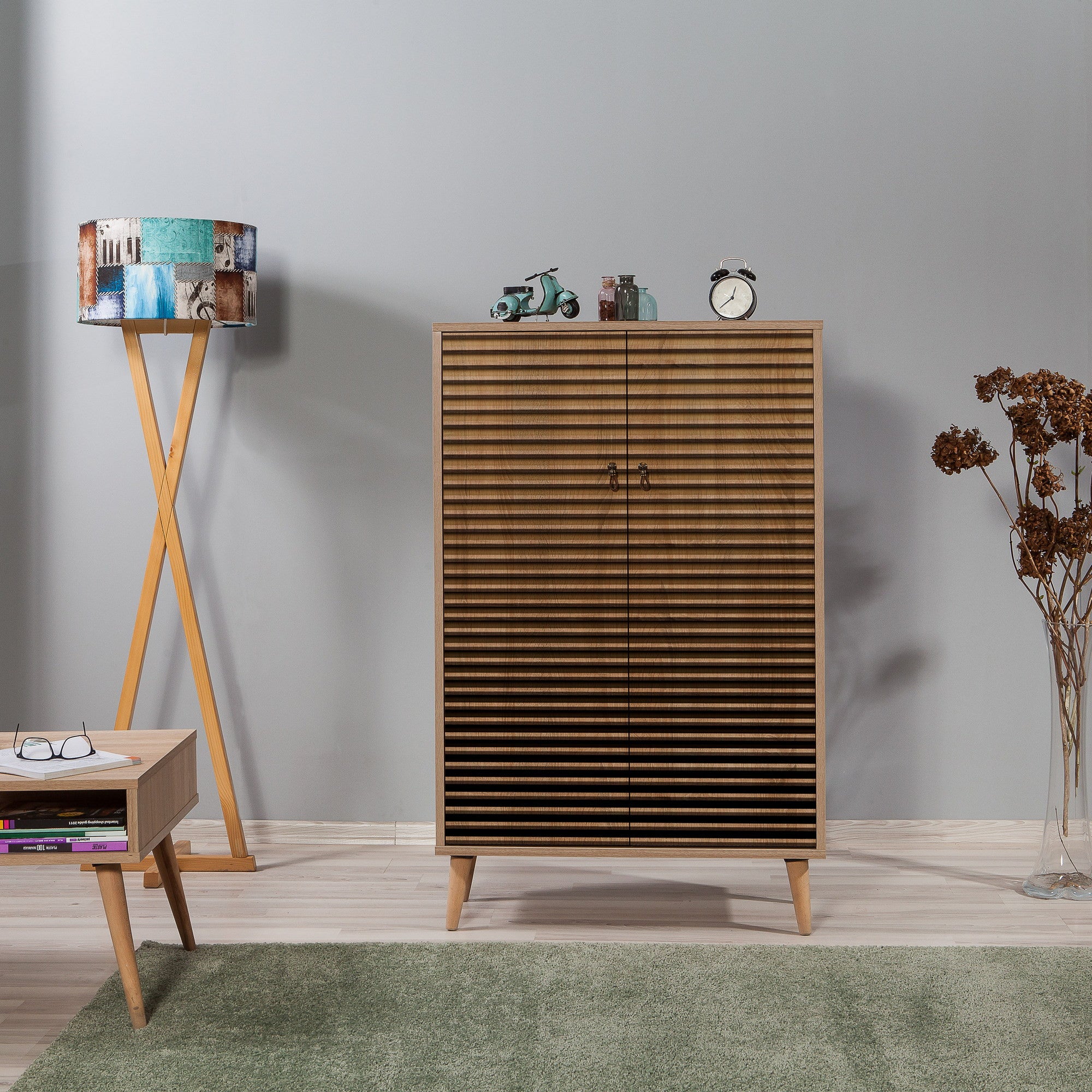 Armário multiusos – 80 x 127 x 36 cm – Carvalho Sonoma – Melamina