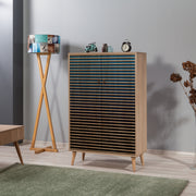 Armário multiuso – 80 x 127 x 36 cm – Carvalho Sonoma – Painel de partículas revestido a melamina