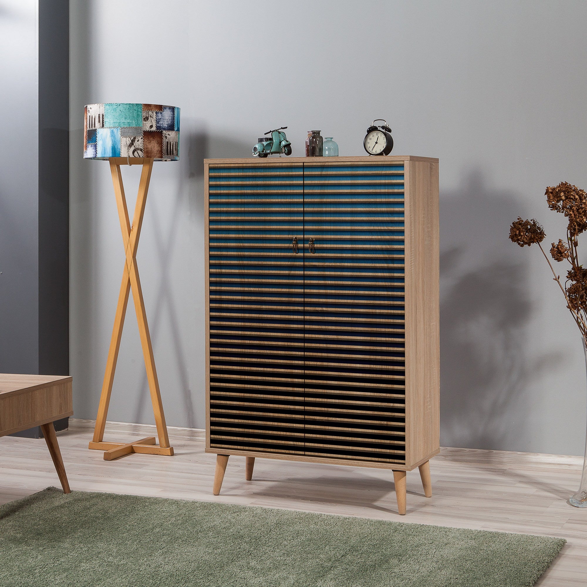 Armário multiuso – 80 x 127 x 36 cm – Carvalho Sonoma – Painel de partículas revestido a melamina