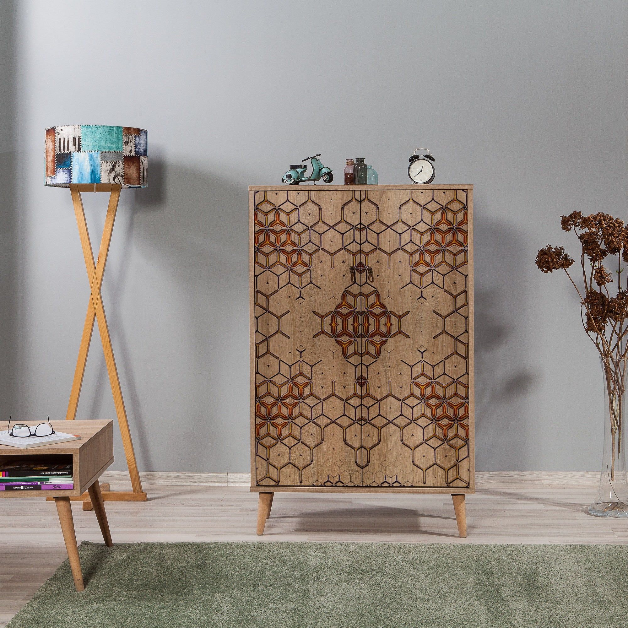 Armário multiusos – 80 x 127 x 36 cm – Carvalho Sonoma – 100% melamina