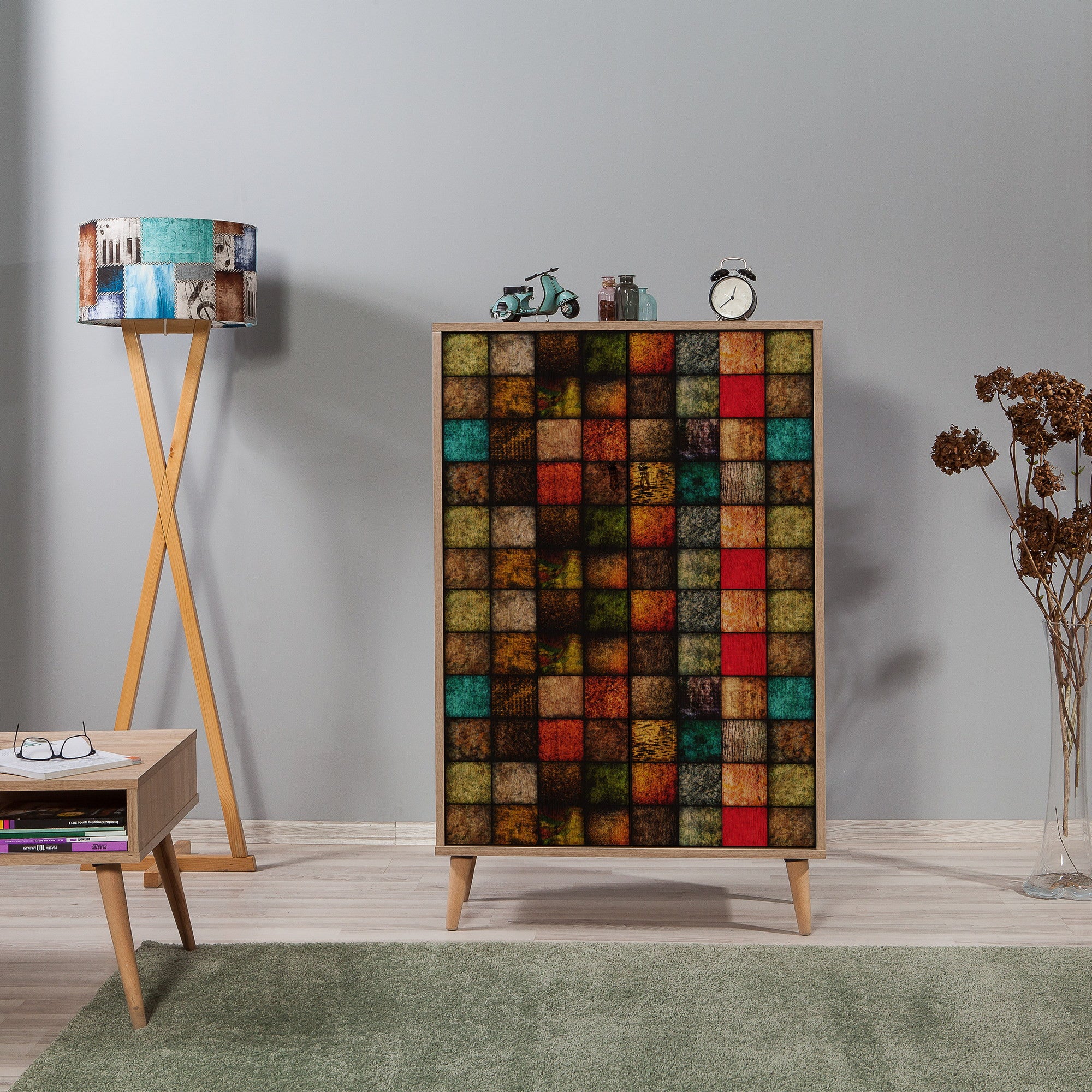 Armário multiuso – 80 x 127 x 36 cm – Carvalho Sonoma – Melamina