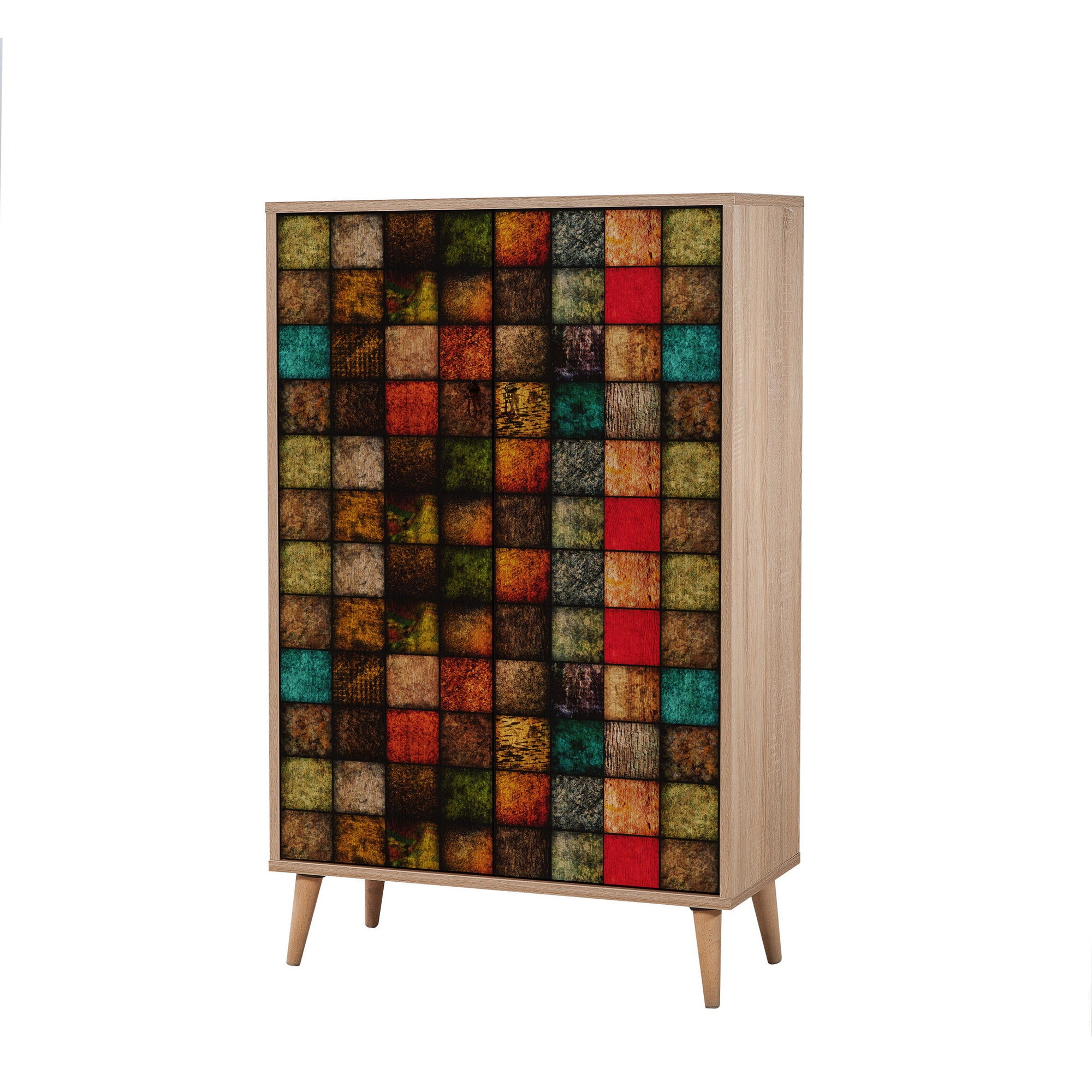 Armário multiuso – 80 x 127 x 36 cm – Carvalho Sonoma – Melamina